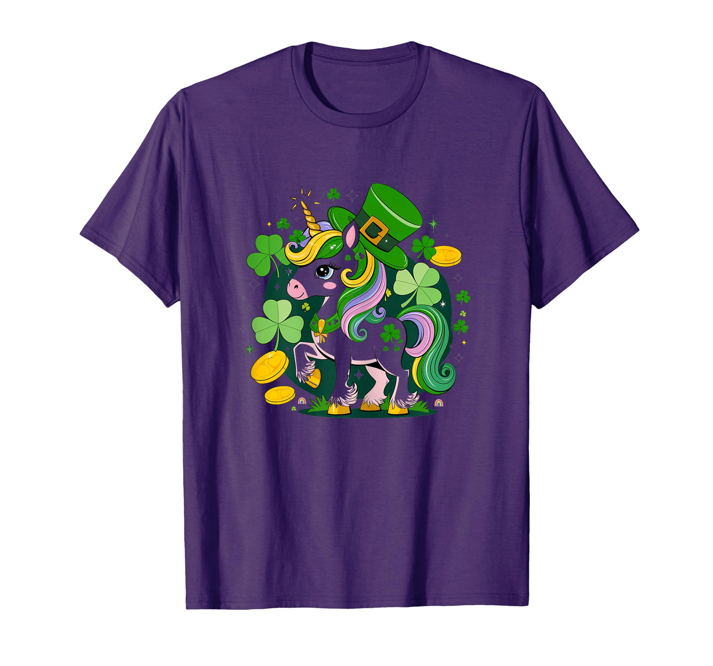 Cute St. Patrick's Day Unicorn Lepricorn Shamrock 2025 T-Shirt
