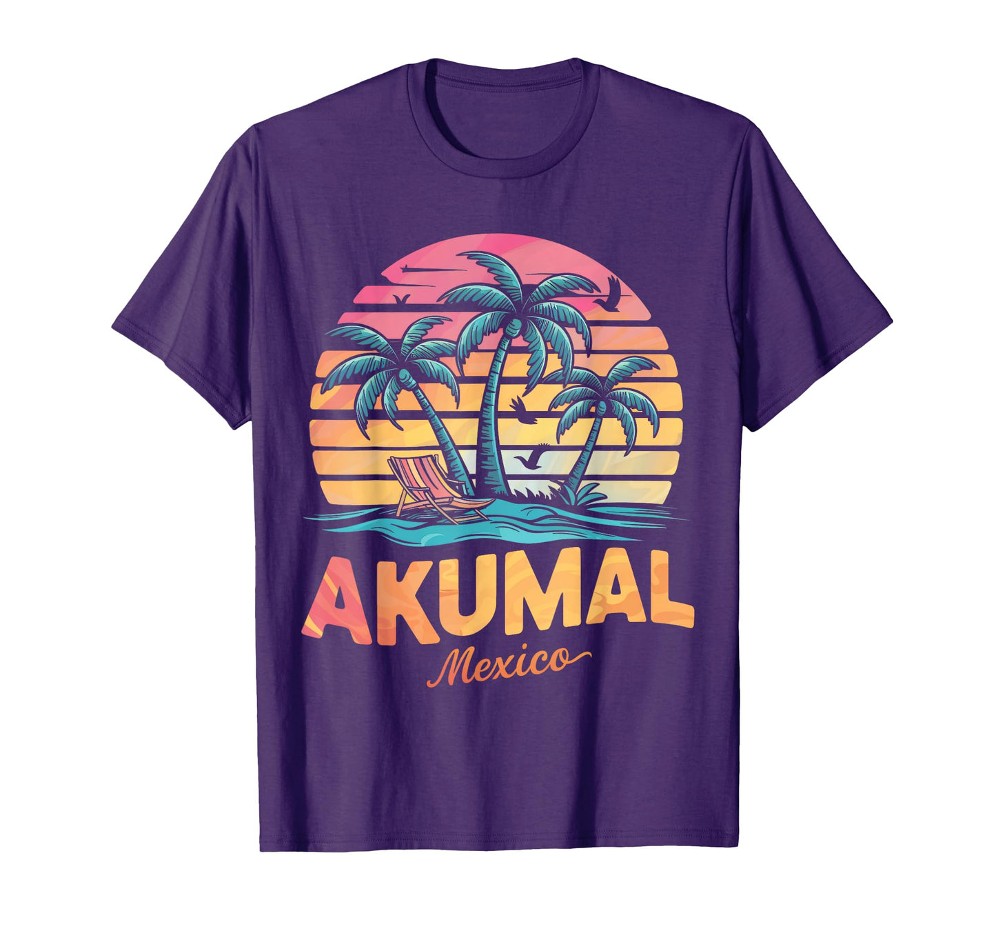 Akumal Mexico Tropical Sunset beach Souvenir Vacation T-Shirt for Men Women Kids
