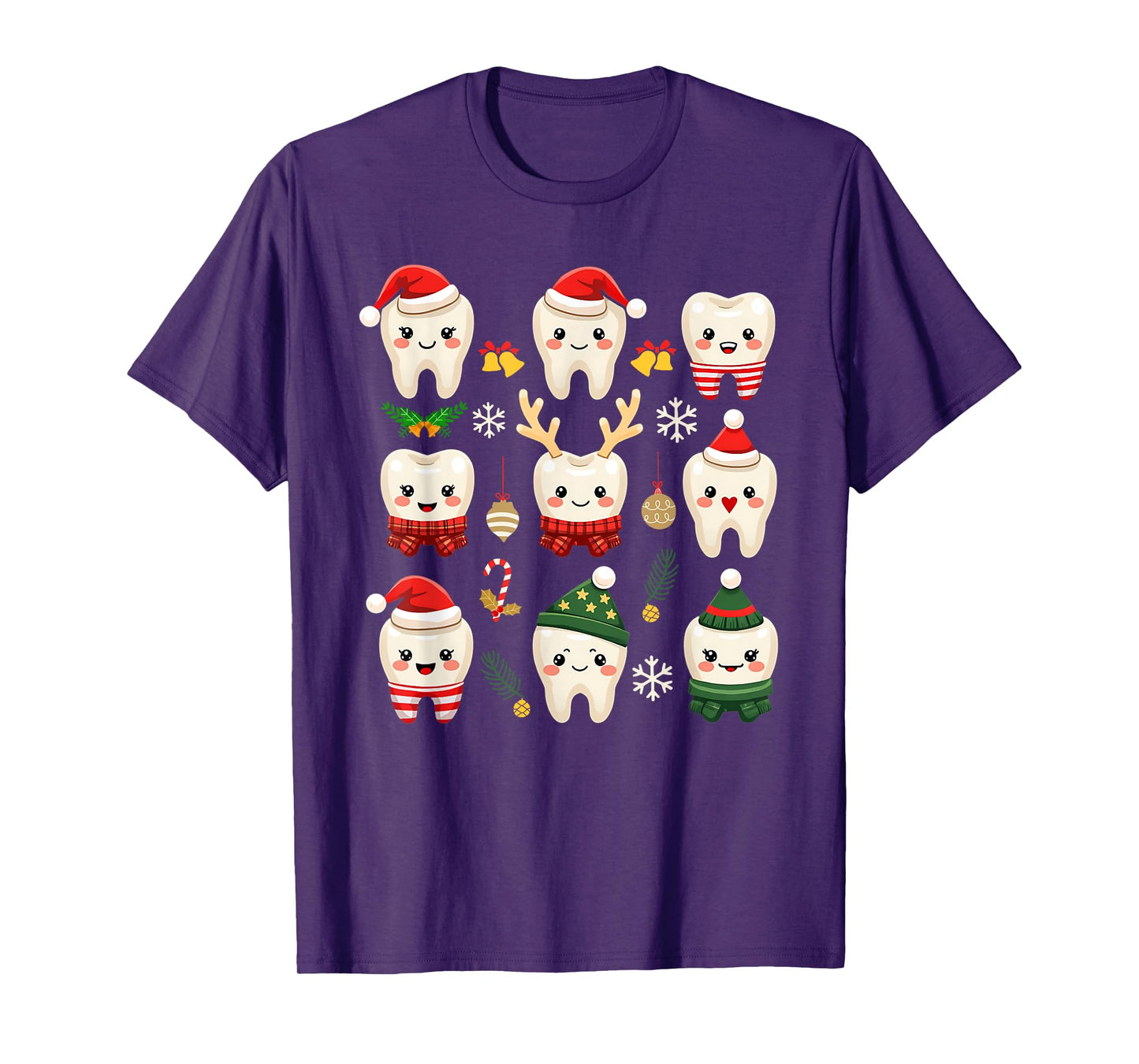 Funny Dental Christmas Teeth Cute Xmas Dentist Squad Crew T-Shirt