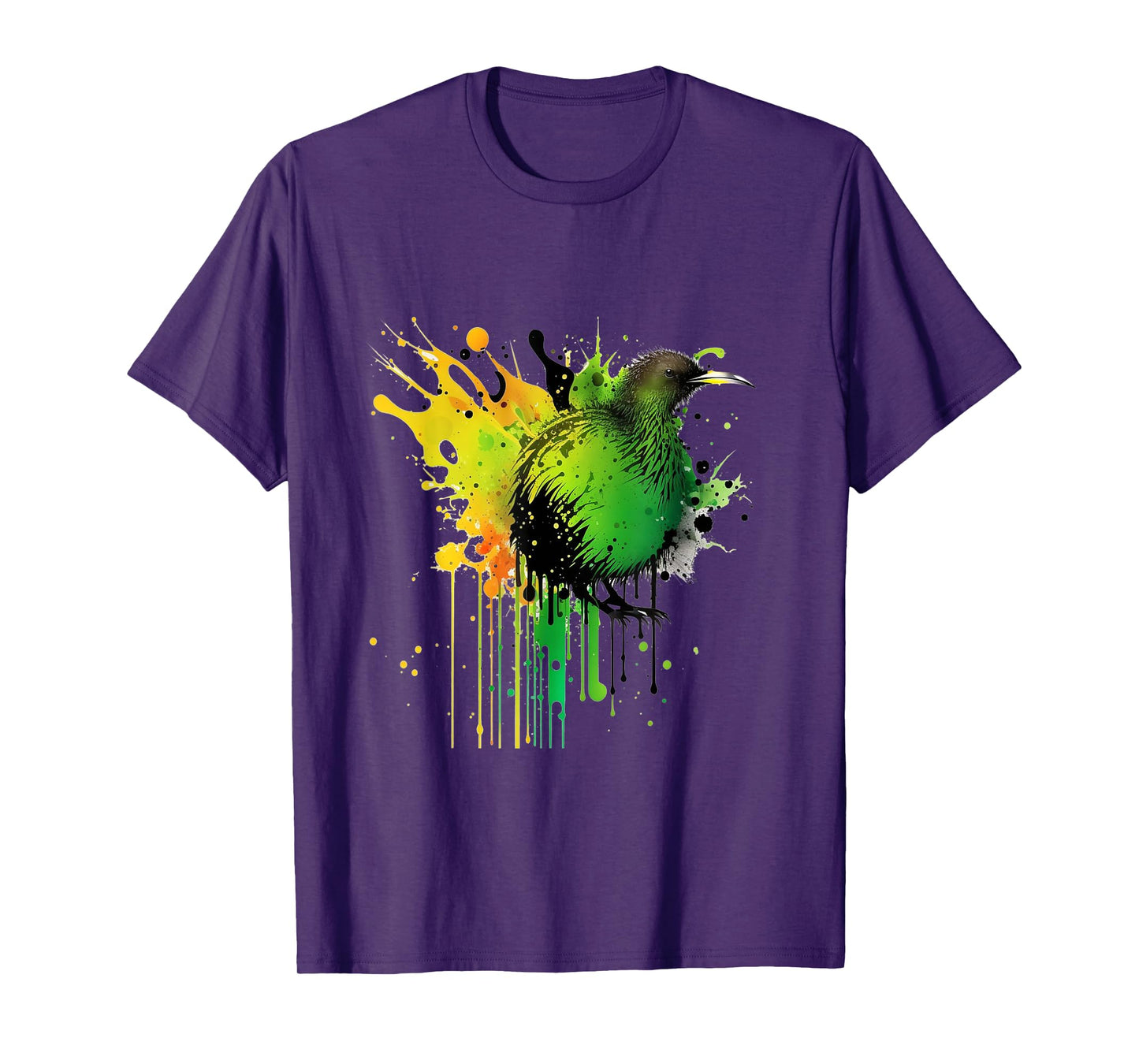 Abstract Water Color New Zealand National Bird Kiwi Bird T-Shirt