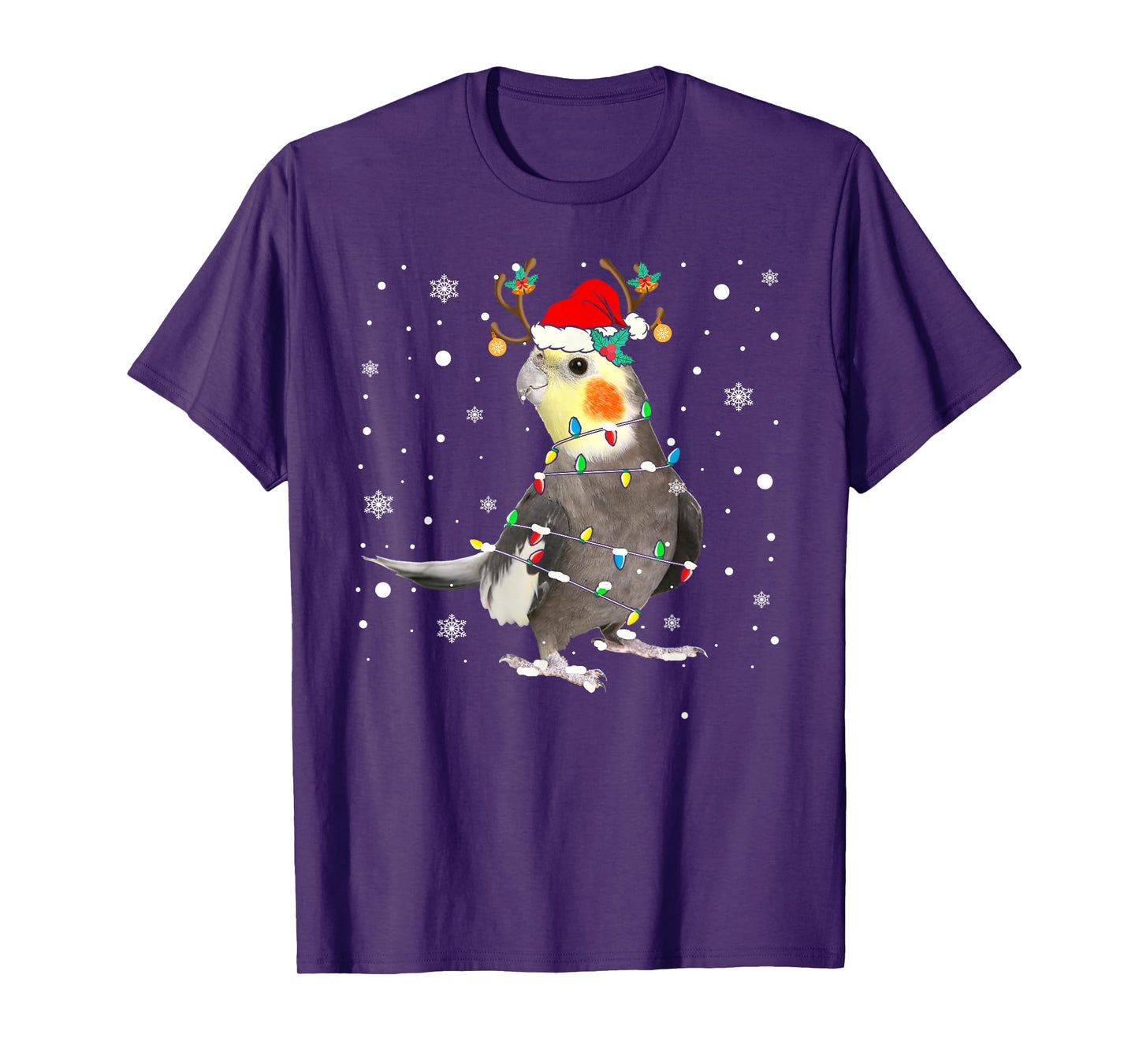 Santa Reindeer Cockatiel Cute Bird Pyjamas Family Xmas T-Shirt