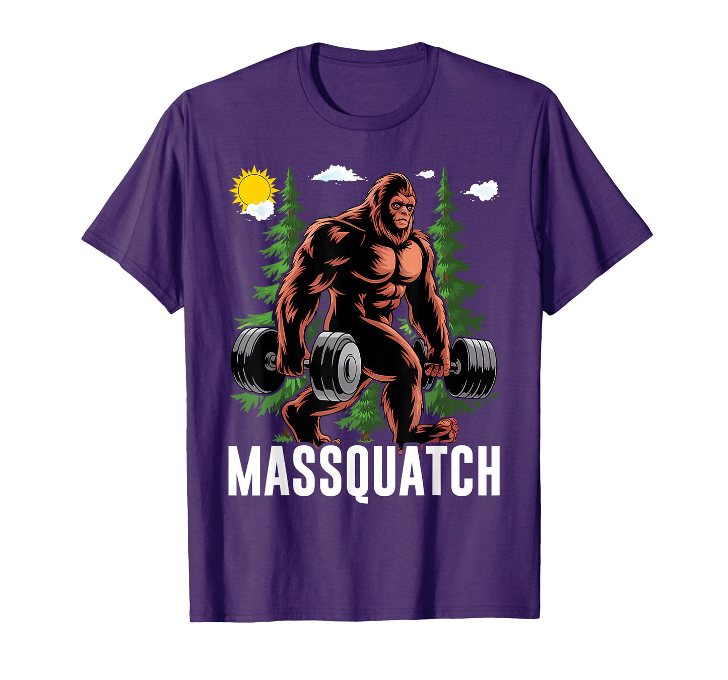 Bigfoot Massquatch Funny Sasquatch Workout Gym Weightlifter T-Shirt