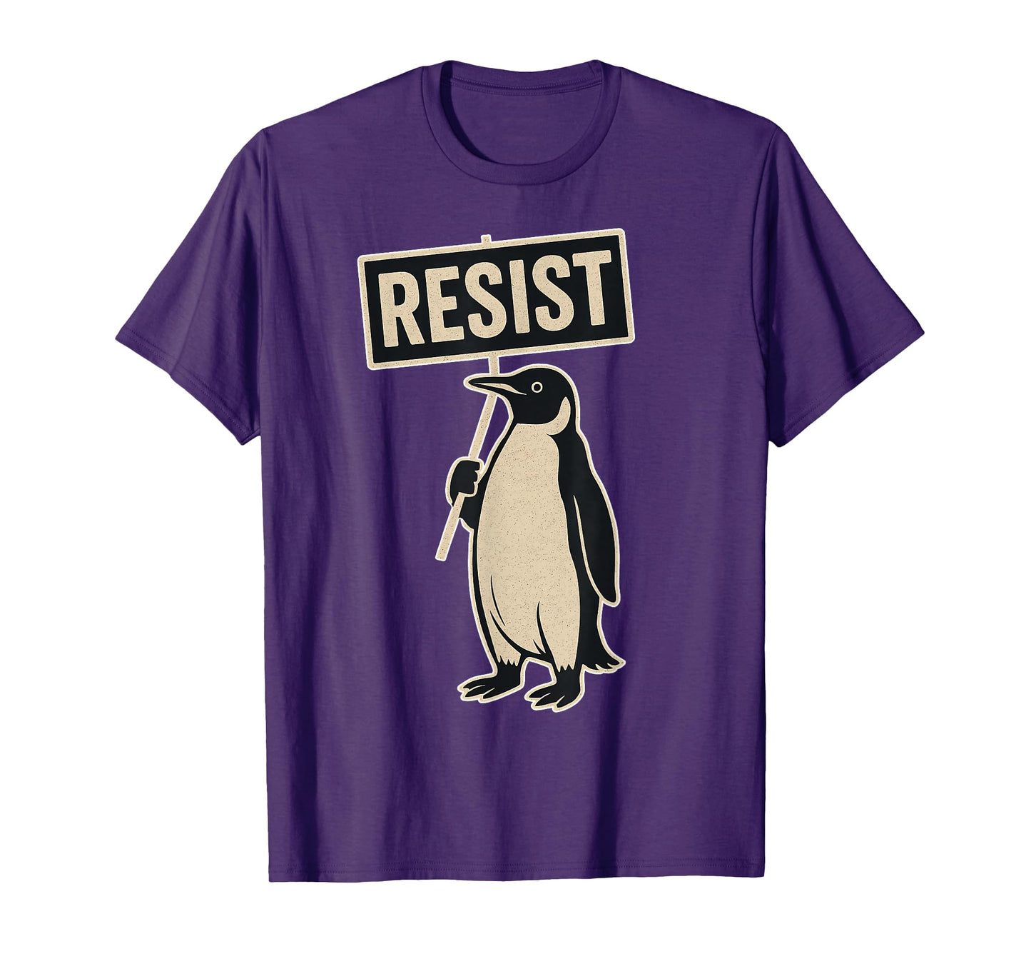 Resist Penguin Protest Against Tariffs Funny Graphic T-Shirt