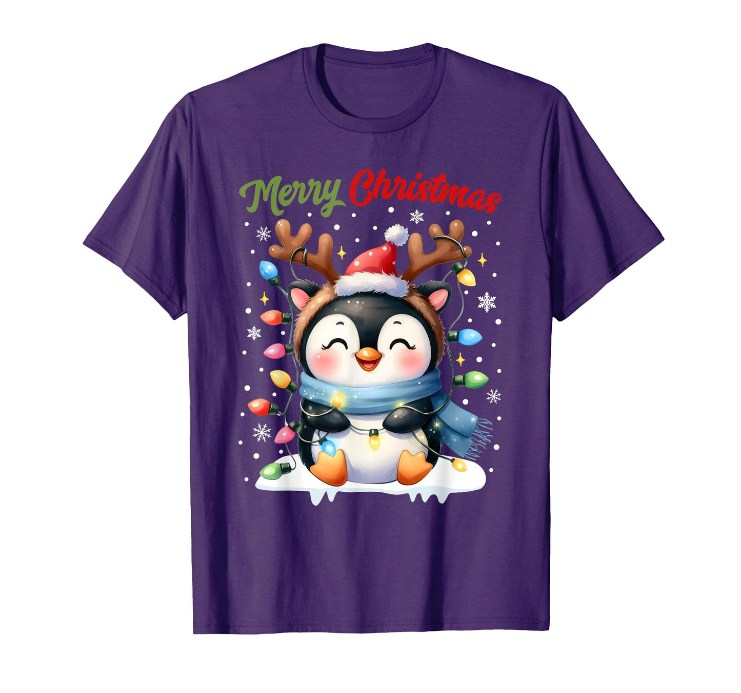 Christmas Pajamas Men Women Kids Christmas Outfit Penguin T-Shirt