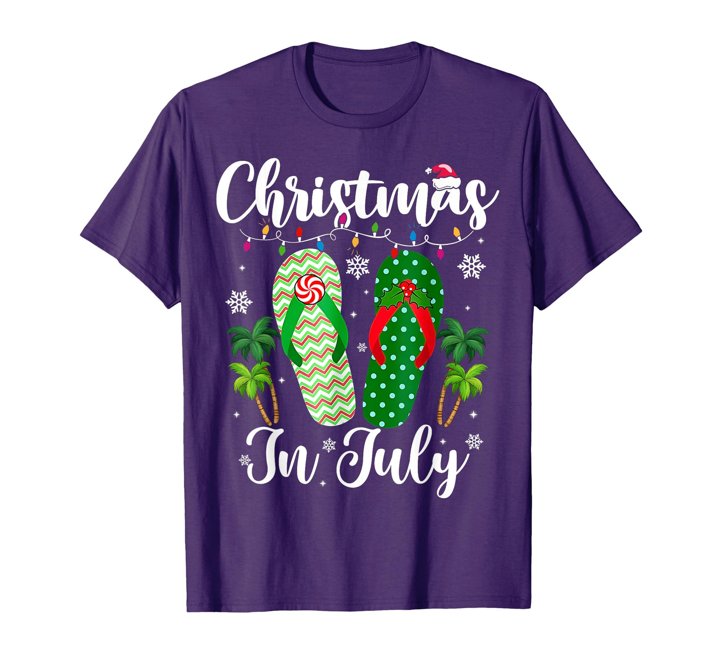 Christmas In July Flip Flops Xmas Flip Flops Summer Women T-Shirt