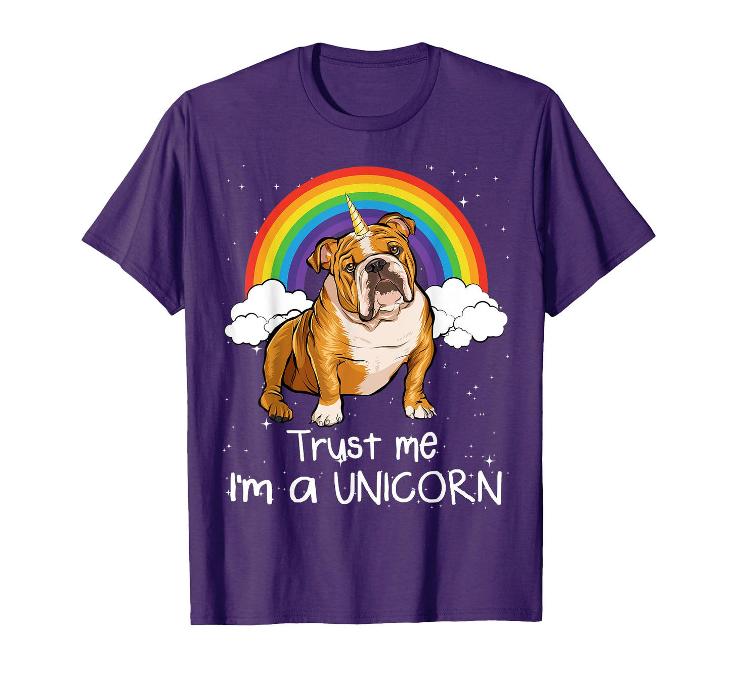 Rainbow Mágico Unicorn English Bulldog T-Shirt for Men Women