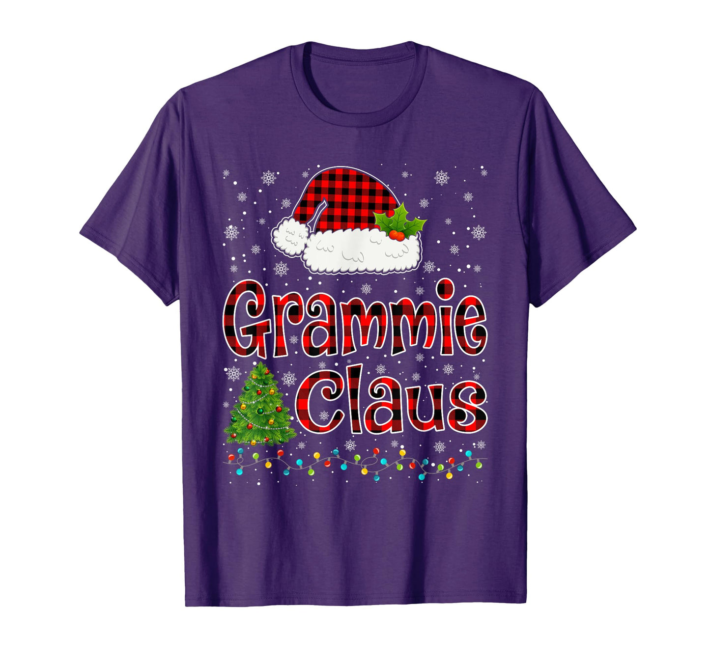 Funny Grammie Claus Christmas Lights Xmas Pajama Family Tees T-Shirt
