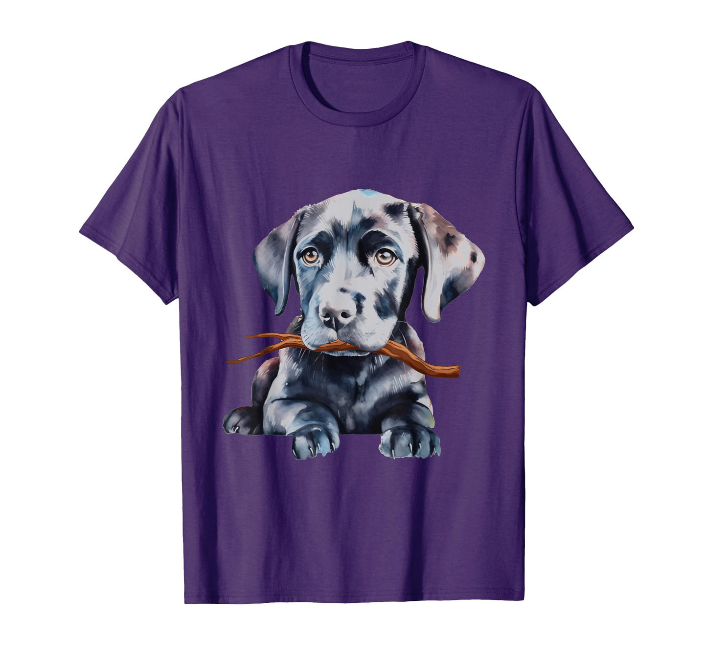 Black Labrador Fetching Stick - Pet Lover Puppy Dog Training T-Shirt