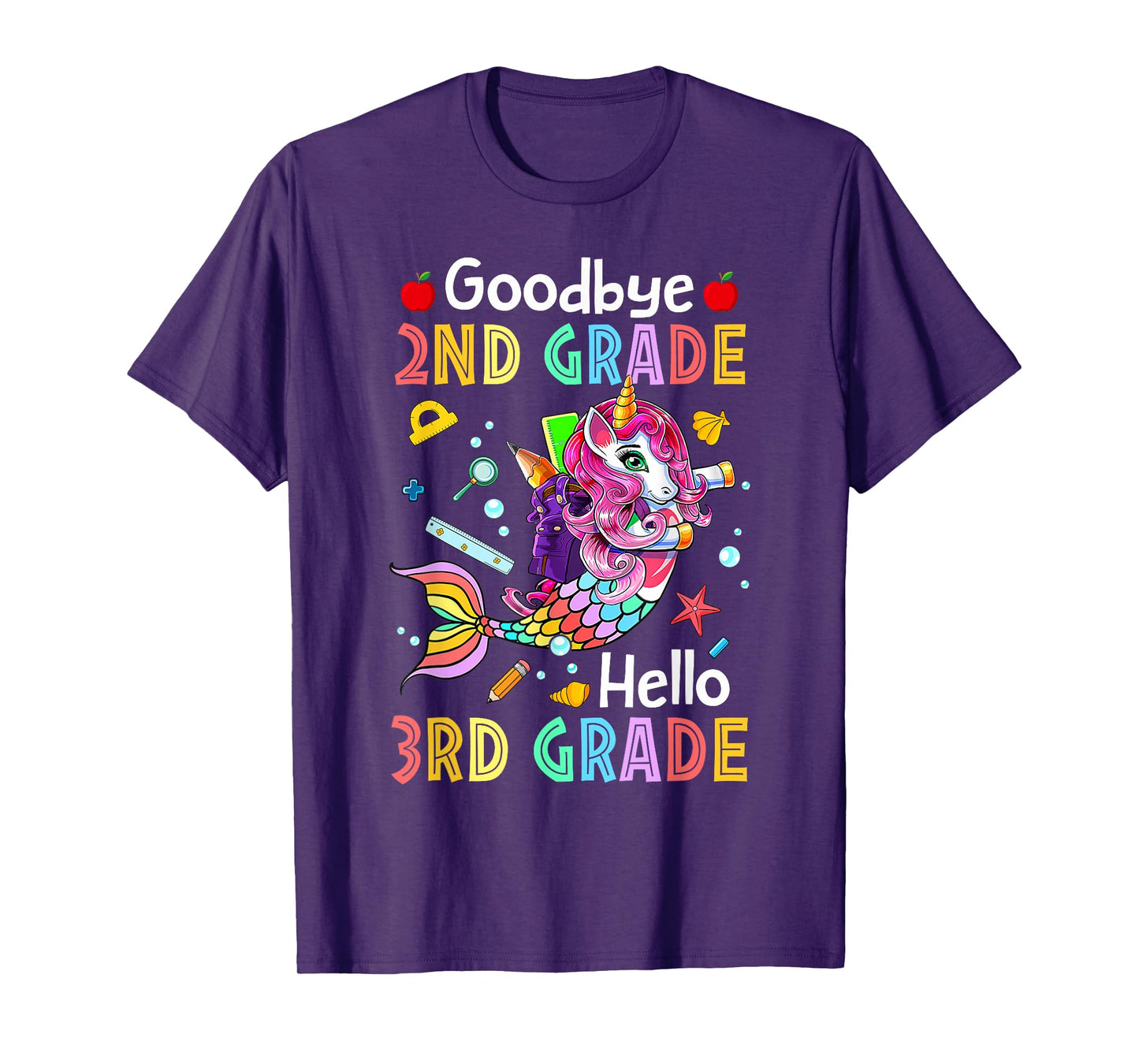 Goodbye 2nd Grade Hello 3rd Grade Mermaid Back To School T-Shirt