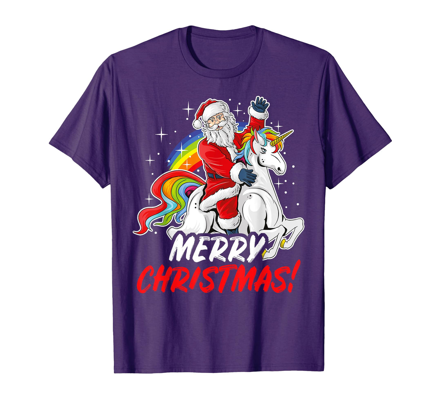 Unicorn Santa Claus Christmas Holiday T-Shirt