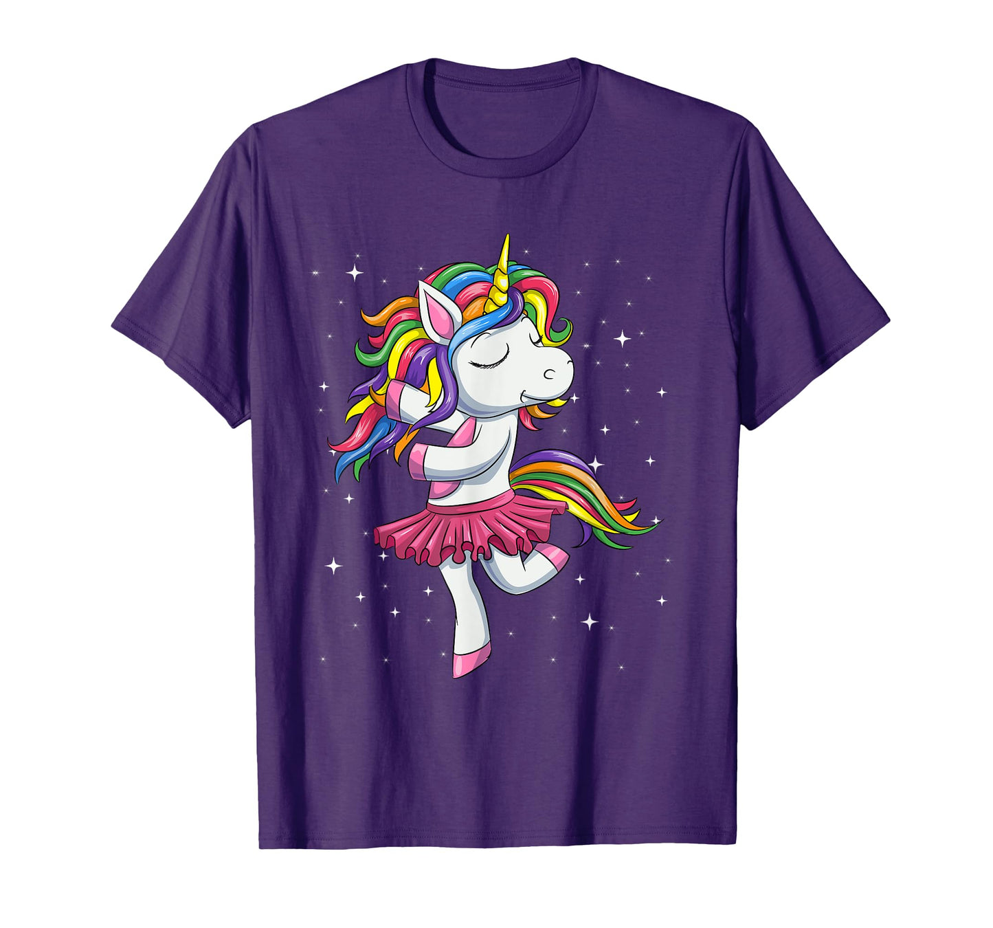 Ballet Dancing Unicorn Shirt, Rainbow Ballerina Dance Girls T-Shirt