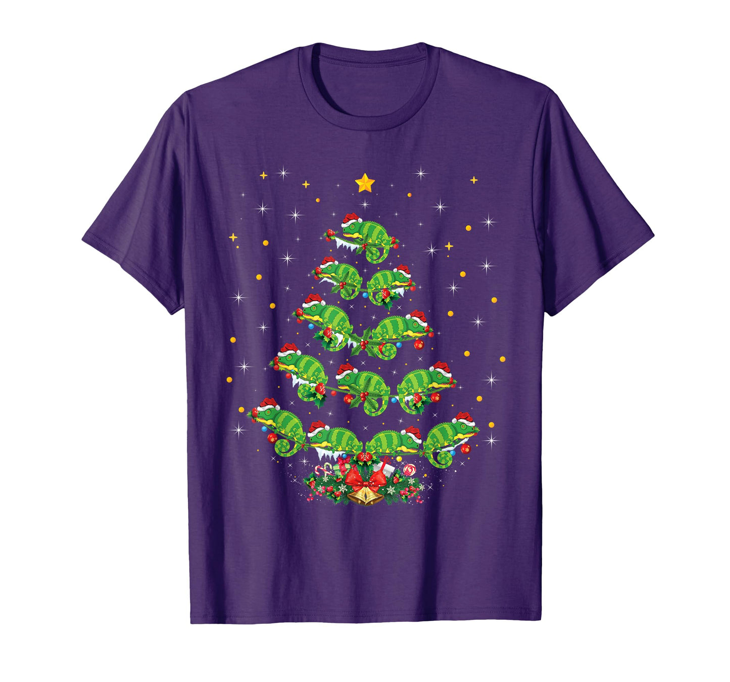 Chameleon Animal Lover Xmas Gift Chameleon Christmas Tree T-Shirt