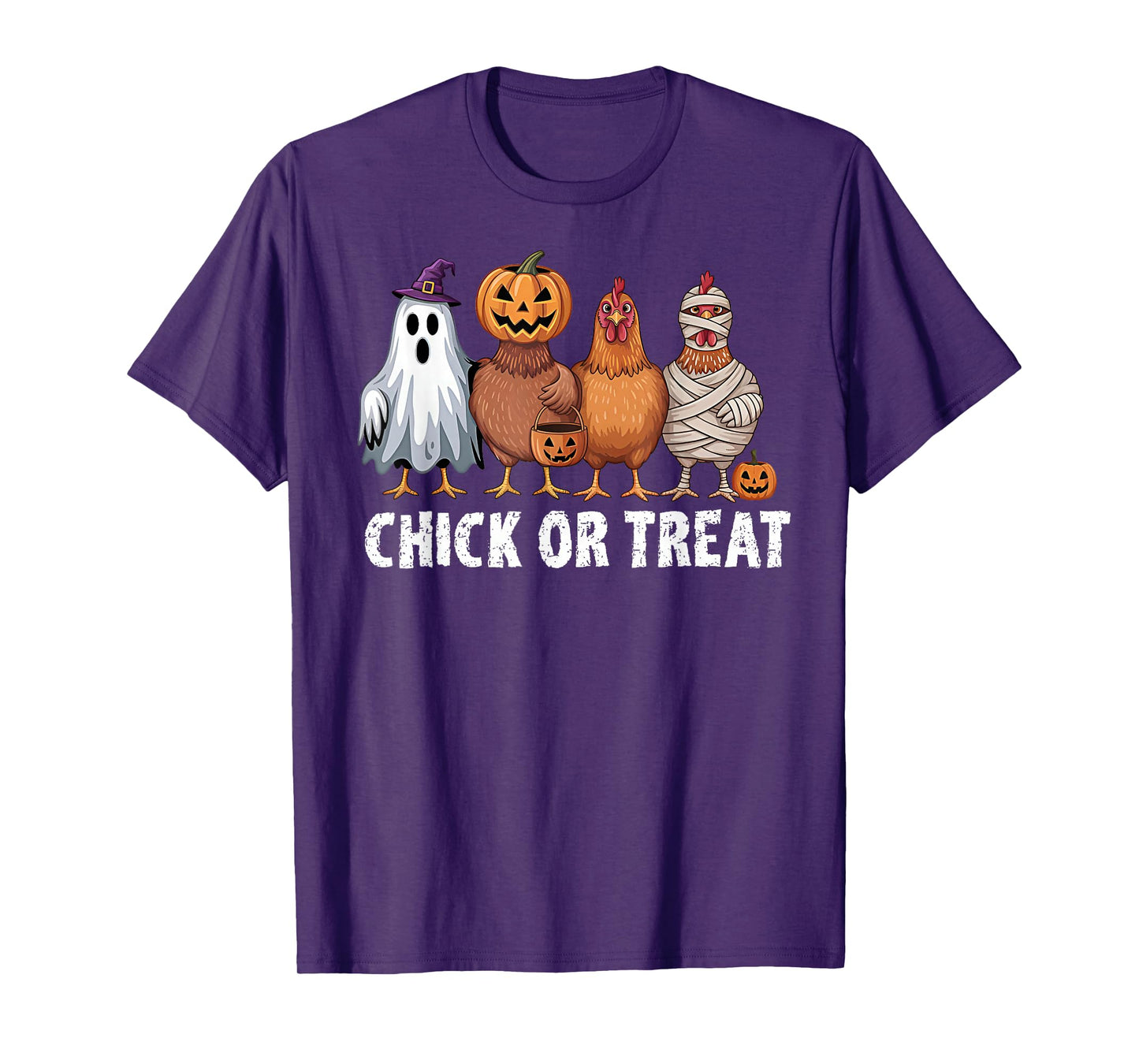 Funny Chick Or Treat Chickens Ghost Witchy Halloween T-Shirt
