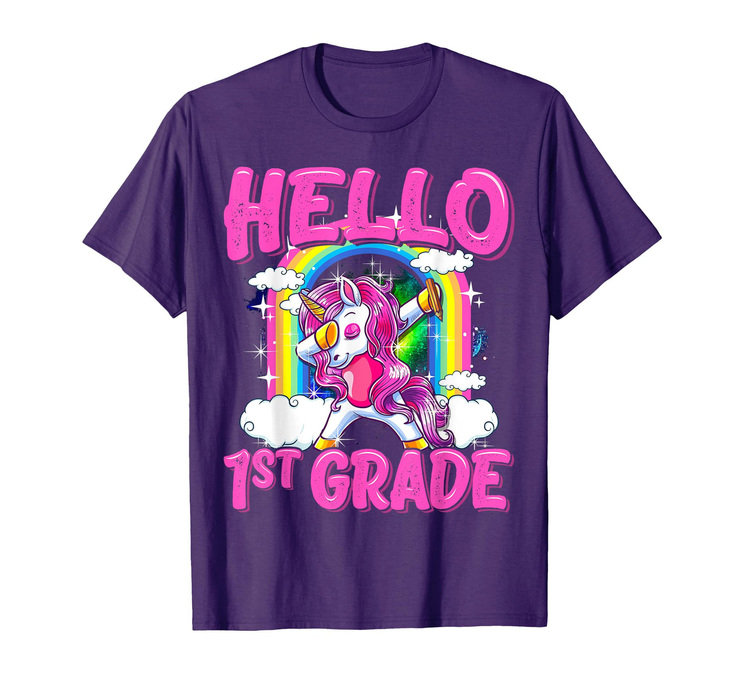 Hello 1st Grade Dabbing Unicorn Back To School Gifts T-Shirt