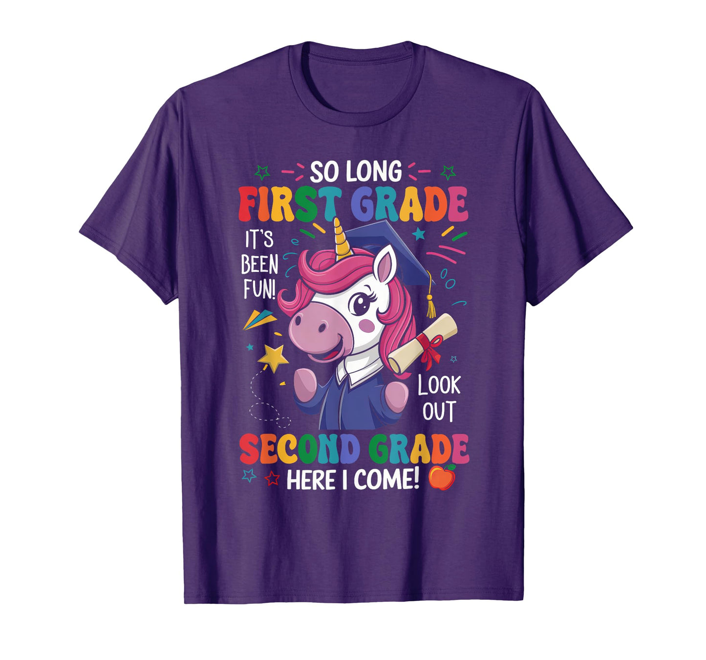 Unicorn So Long First Grade Graduation Last Day Of School T-Shirt