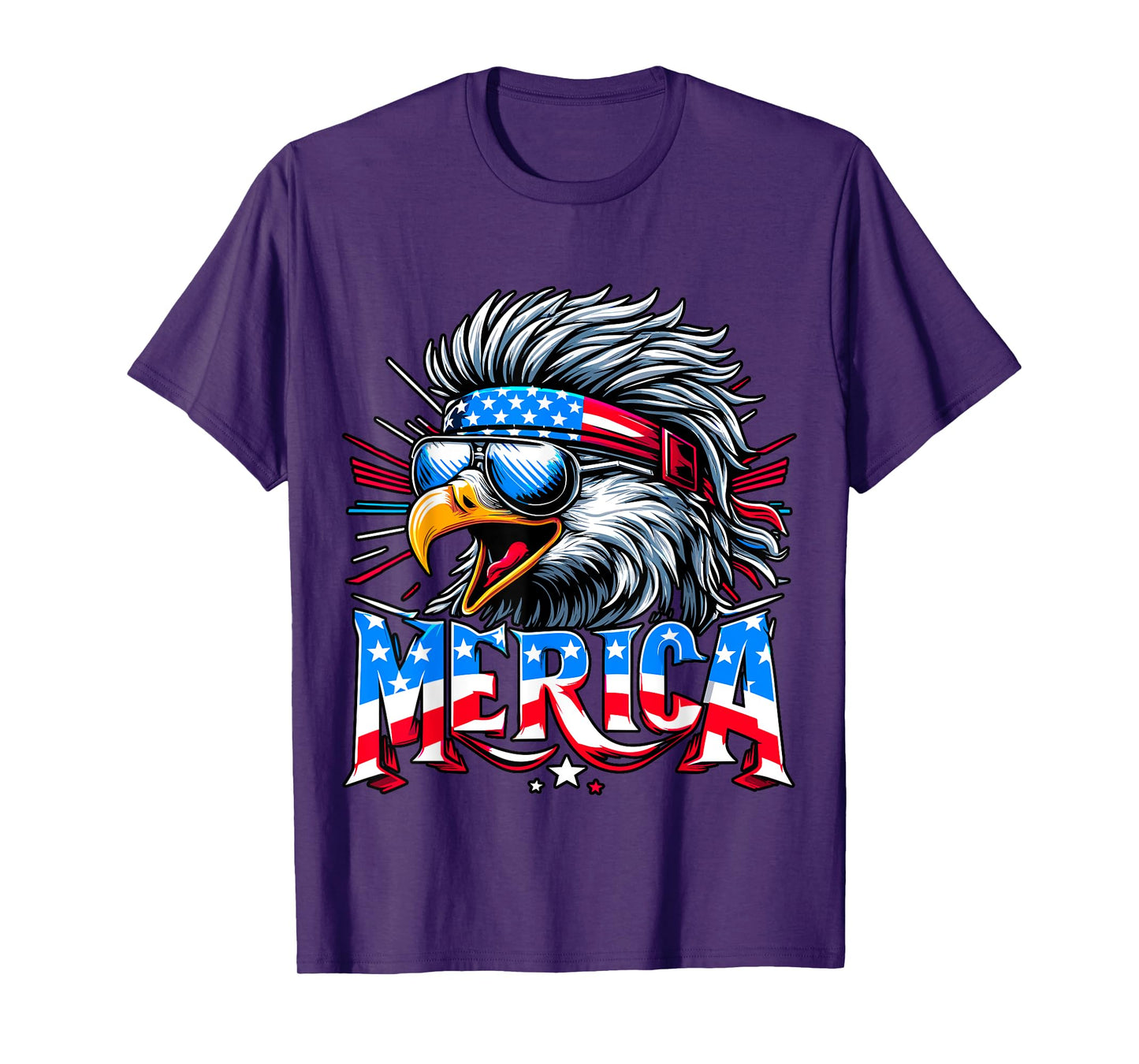 Merica USA Flag American Bald Eagle 4th fo July T-Shirt
