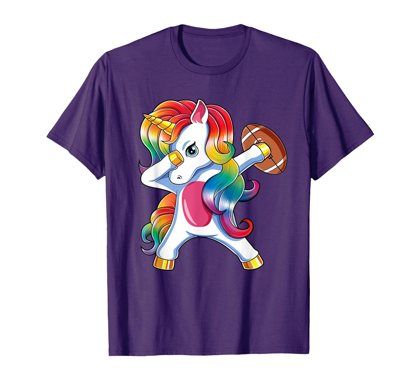 Dabbing Unicorn Funny Football For Girls Women T-Shirt