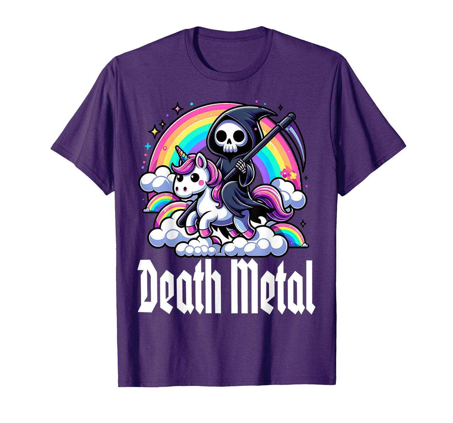 Death Metal Unicorn rainbow T-Shirt