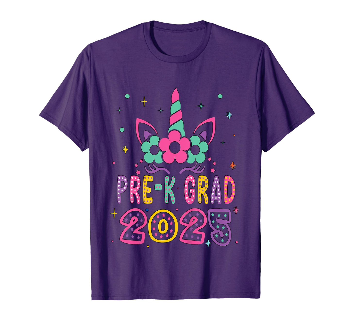 Kids Pre-K Grad Preschool Graduation 2025 Unicorn Toddler Girl T-Shirt