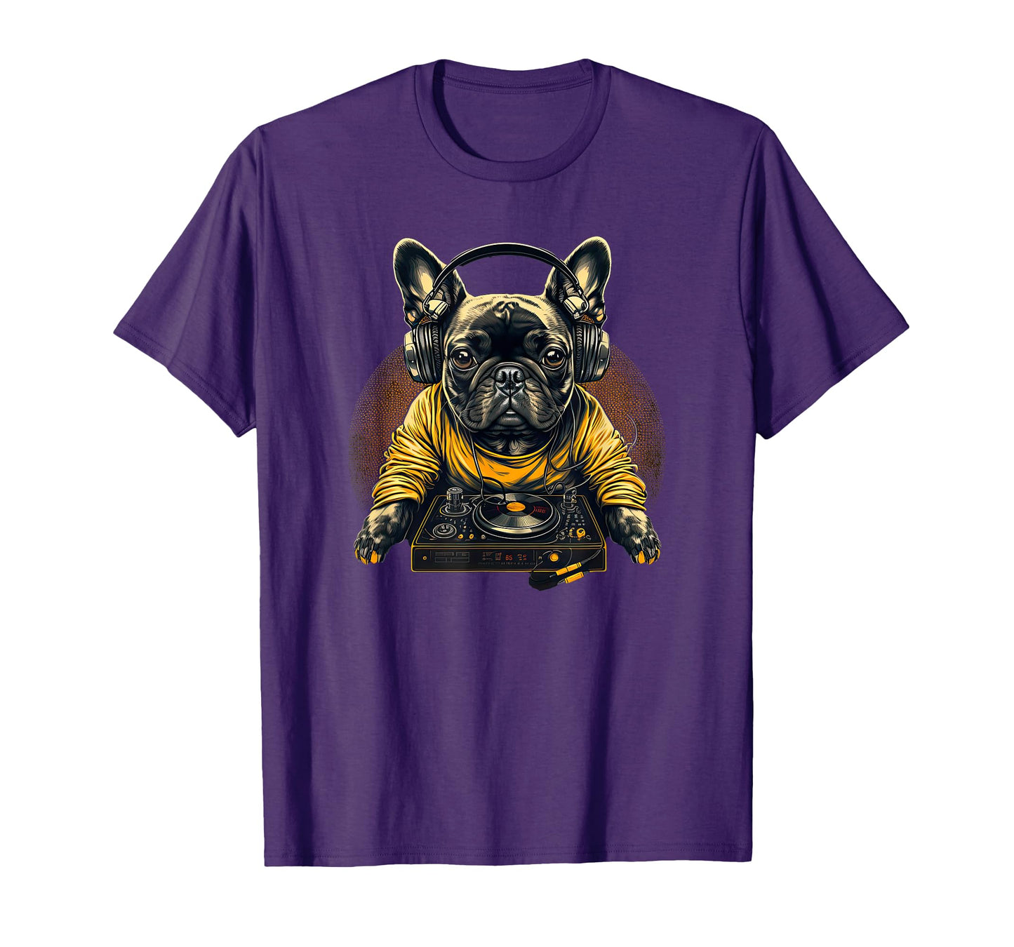 Funny French Bulldog Frenchie DJ Electronic EDM music T-Shirt