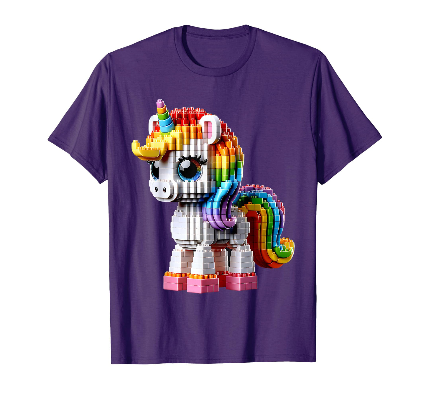 Unicorn Master Builder Bricks Unicorn Block Building Girls T-Shirt