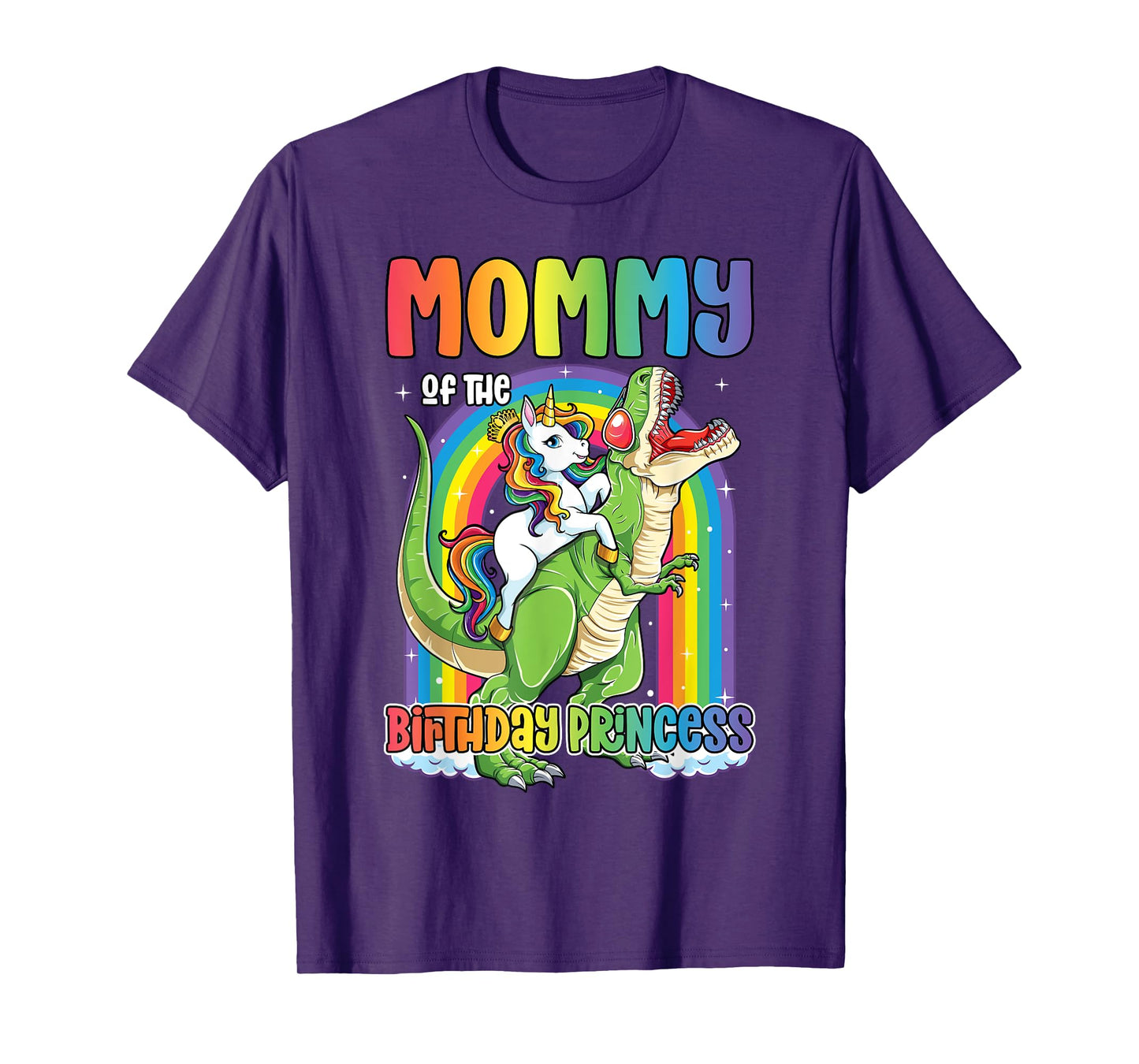 Mommy of the Birthday Princess Bday T Rex Mom Unicorn Girl T-Shirt