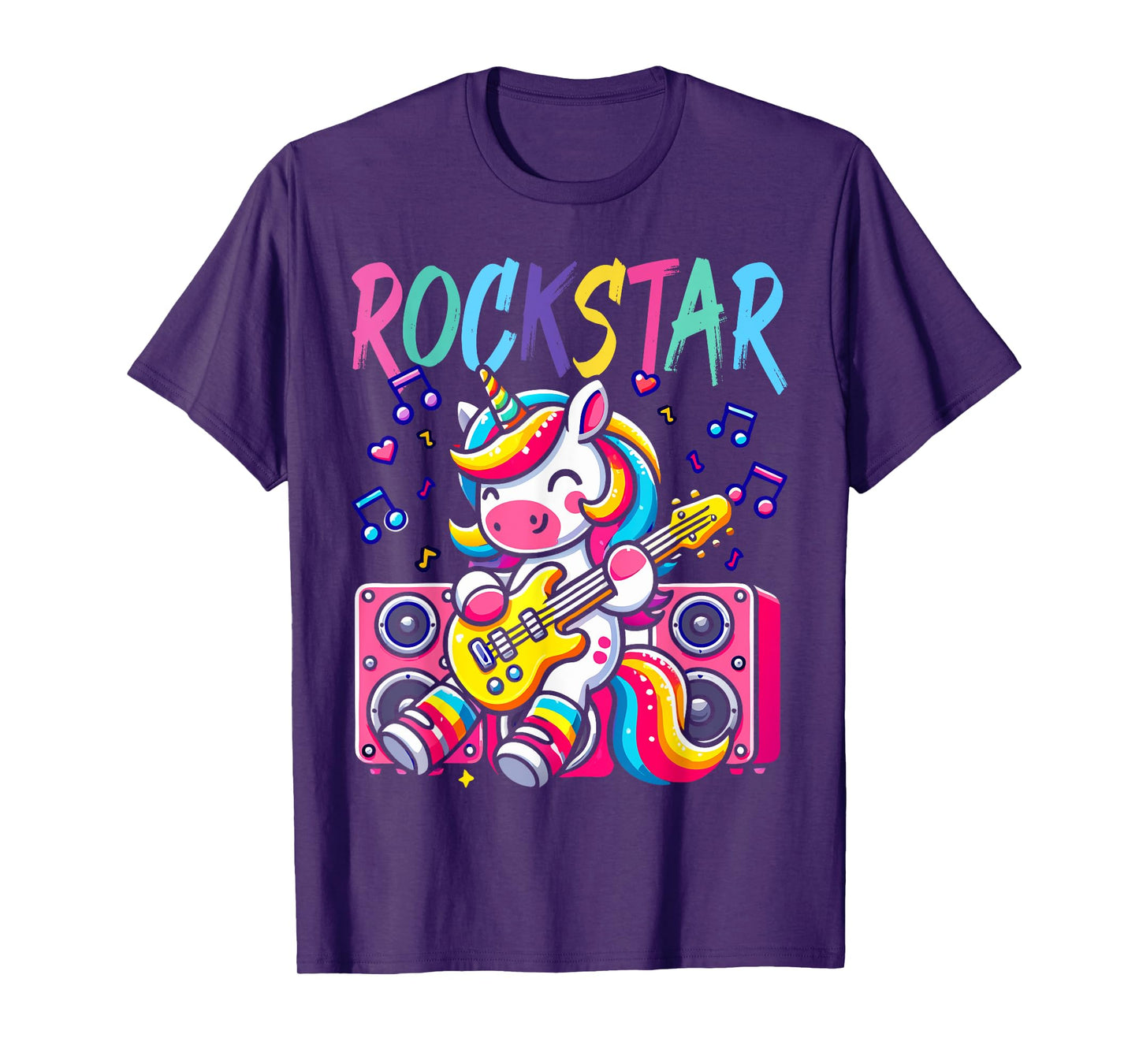 Unicorn Rock Star Guitar Rockin' Music Singer Funny Kids T-Shirt