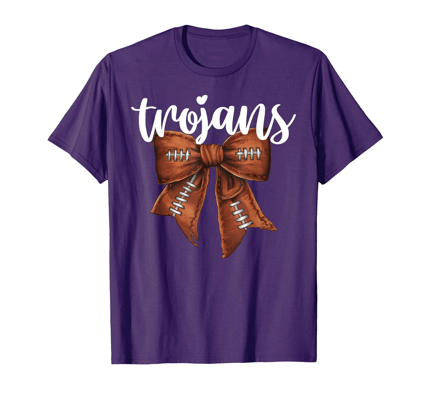 Trojans Football Bow School Spirit Team Mascot Game Night T-Shirt