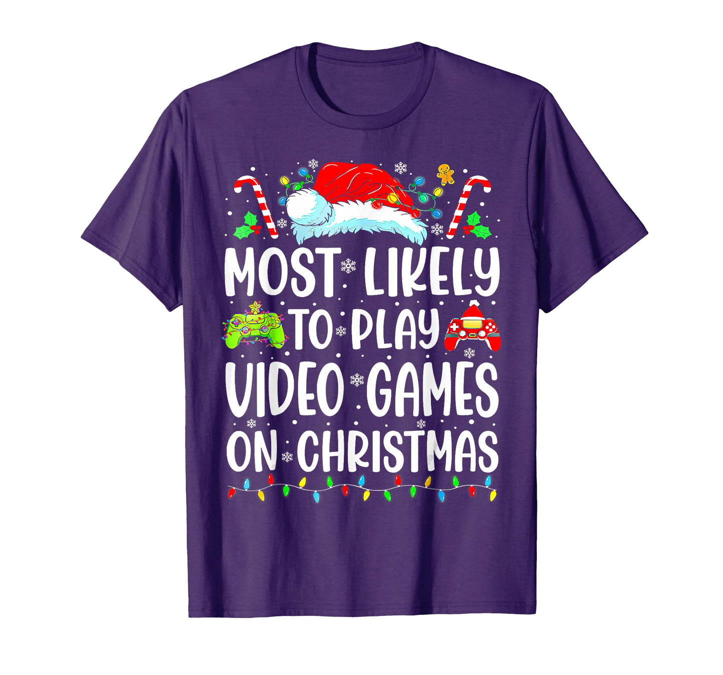 Funny Gamer Most Likely To Play Video Games On Christmas T-Shirt
