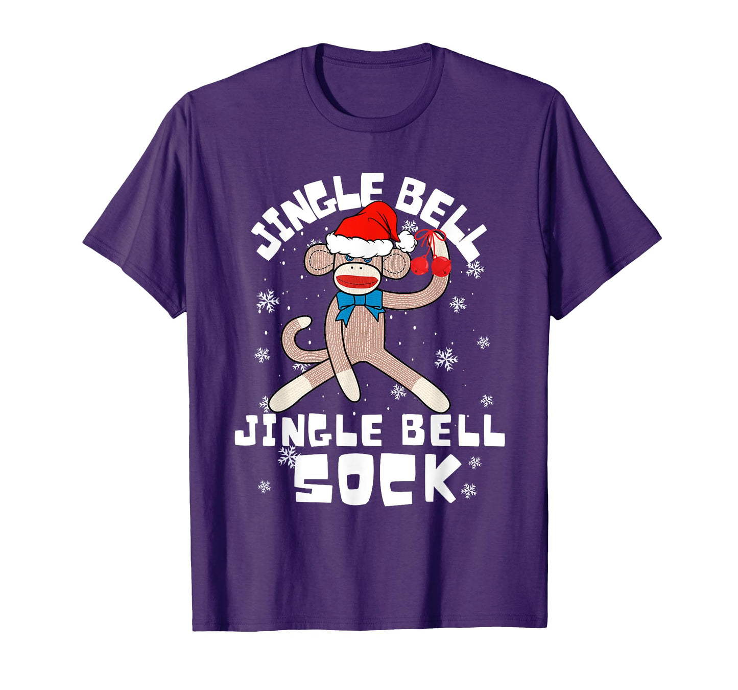 Jingle Bell Jingle Bell Sock Funny Sock Monkey Christmas T-Shirt