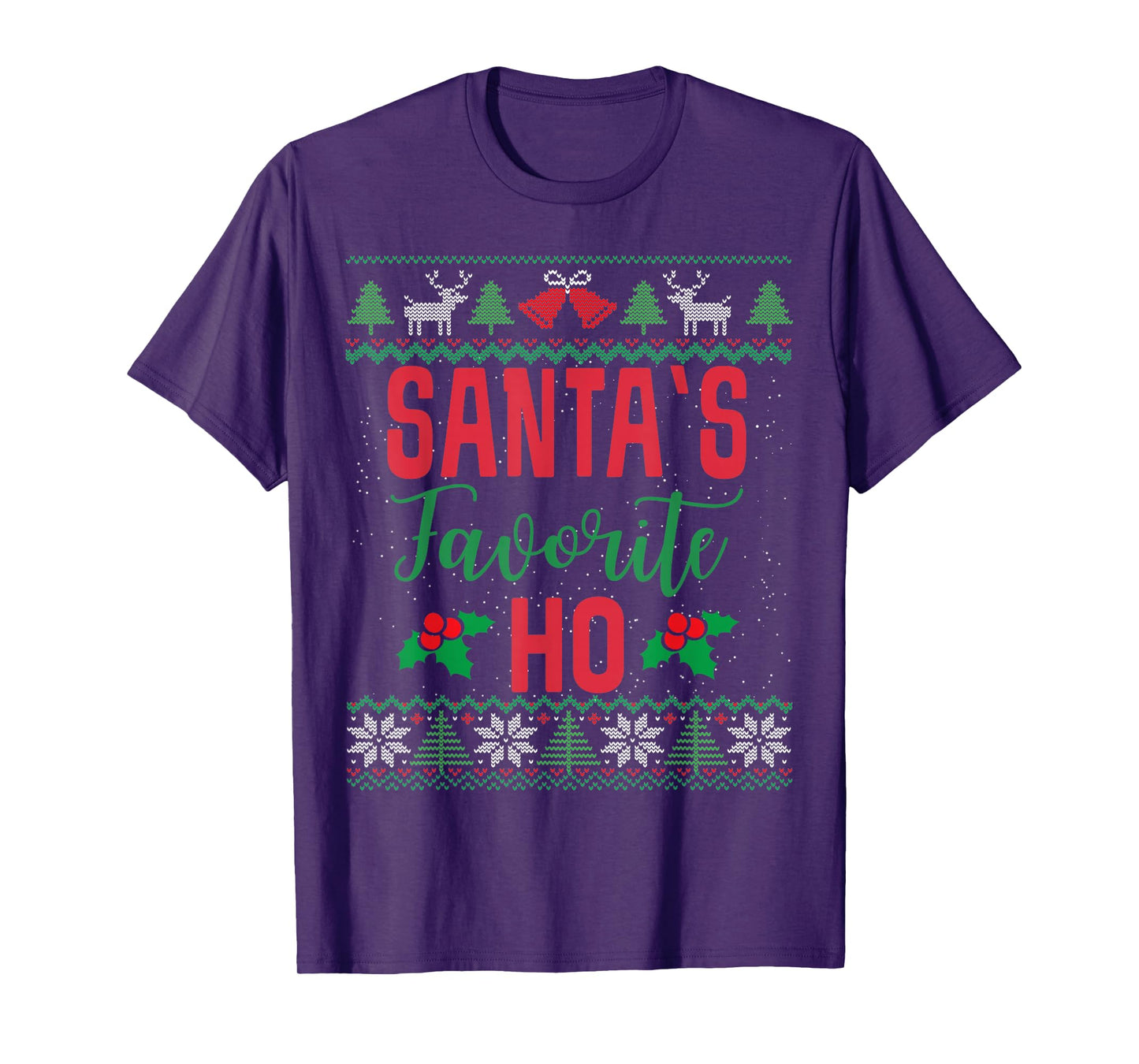 Funny Christmas Santa's Favorite Ho Ugly Christmas Sweaters T-Shirt