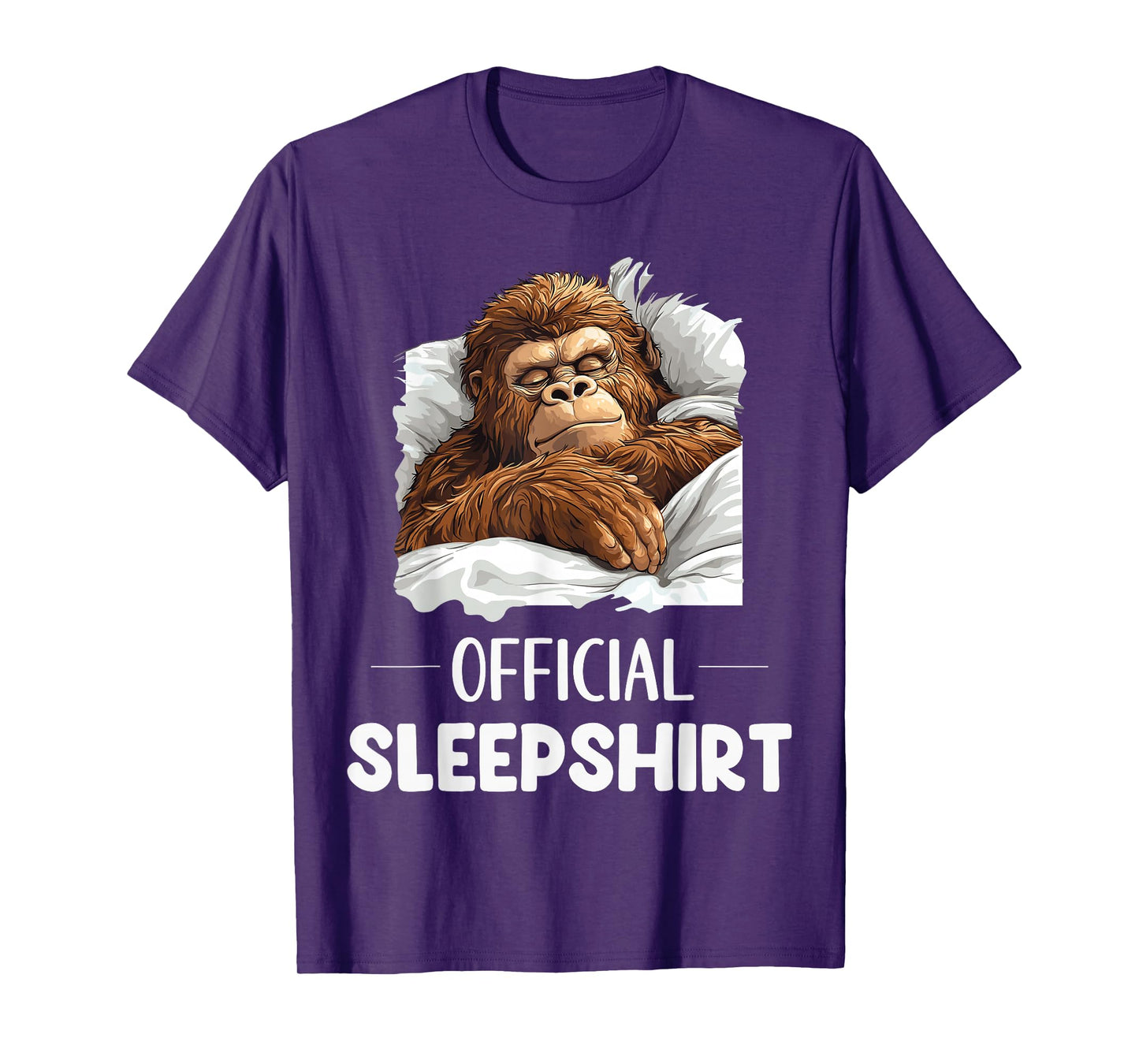 Official Sleepshirt Sleeping Bigfoot Sasquatch Lovers Pajama T-Shirt