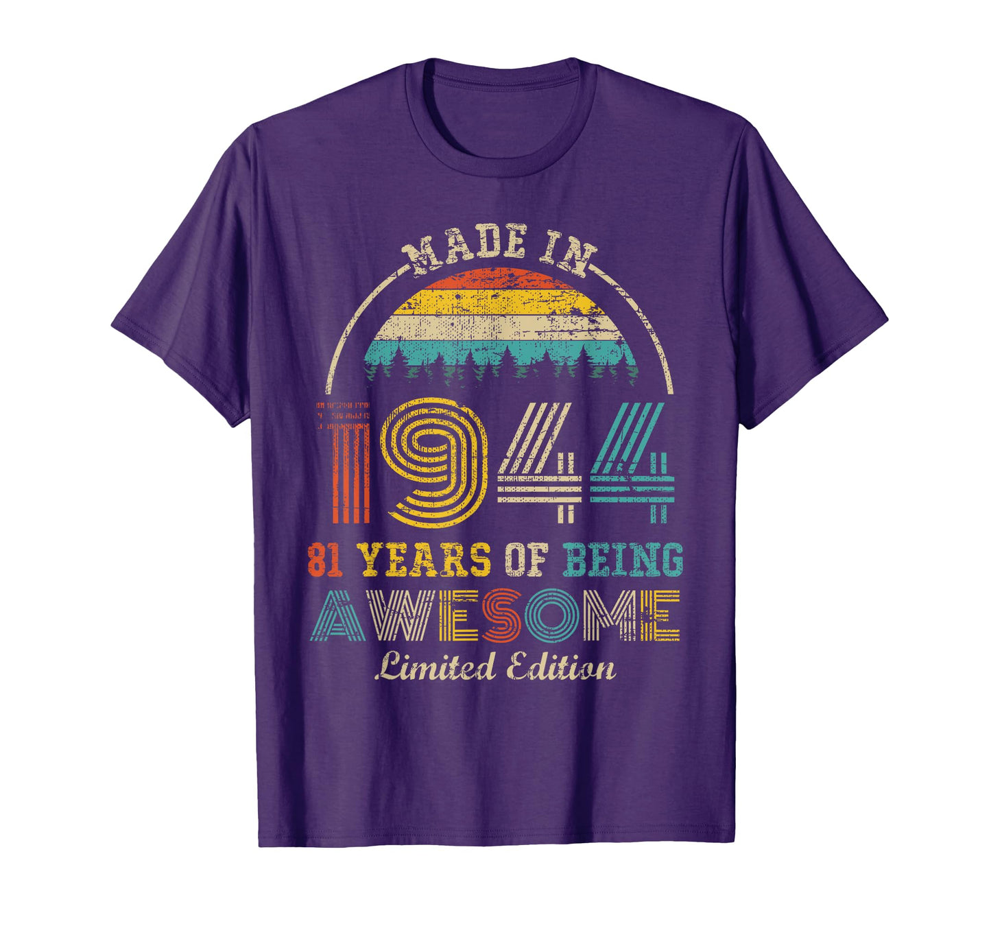 Born in 1944 81 Years Being Awesome Vintage 81st Birthday T-Shirt