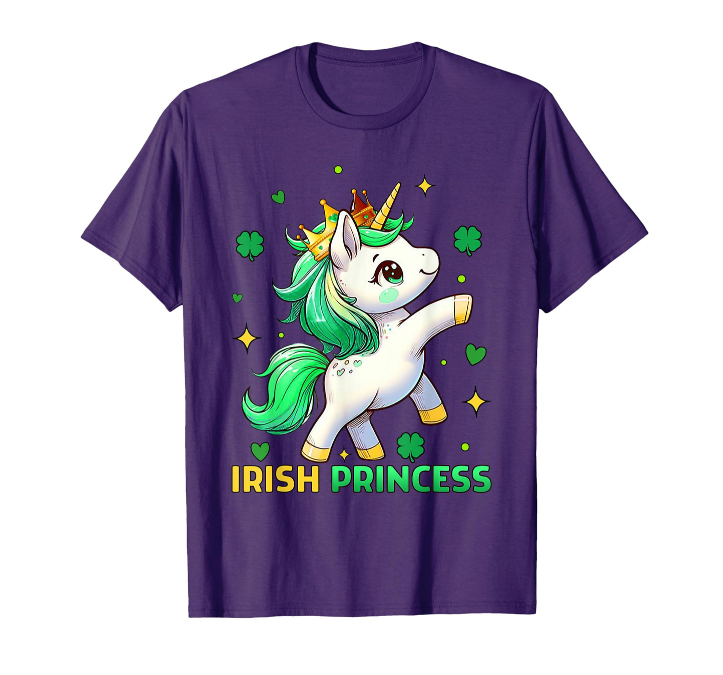 Cute Unicorn Irish Princess St Patricks Day Girls Kids T-Shirt