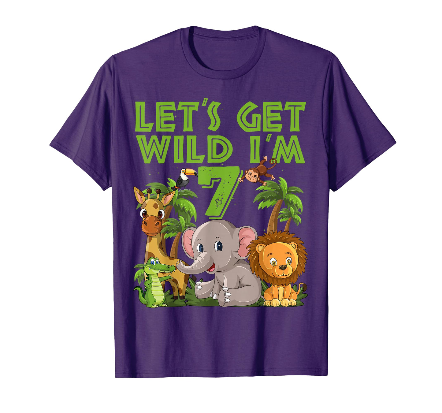 7 Year Old Zoo Birthday Safari Jungle Animal 7th B-day T-Shirt