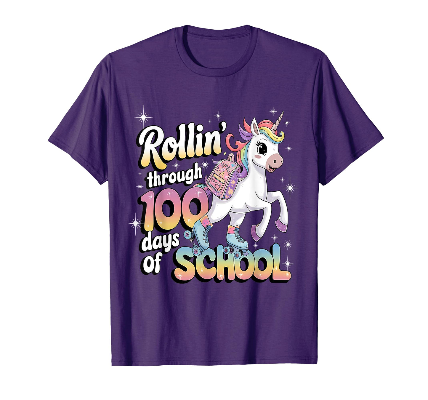 100 Days of School Shirt Girls 100th Day of School Unicorn T-Shirt