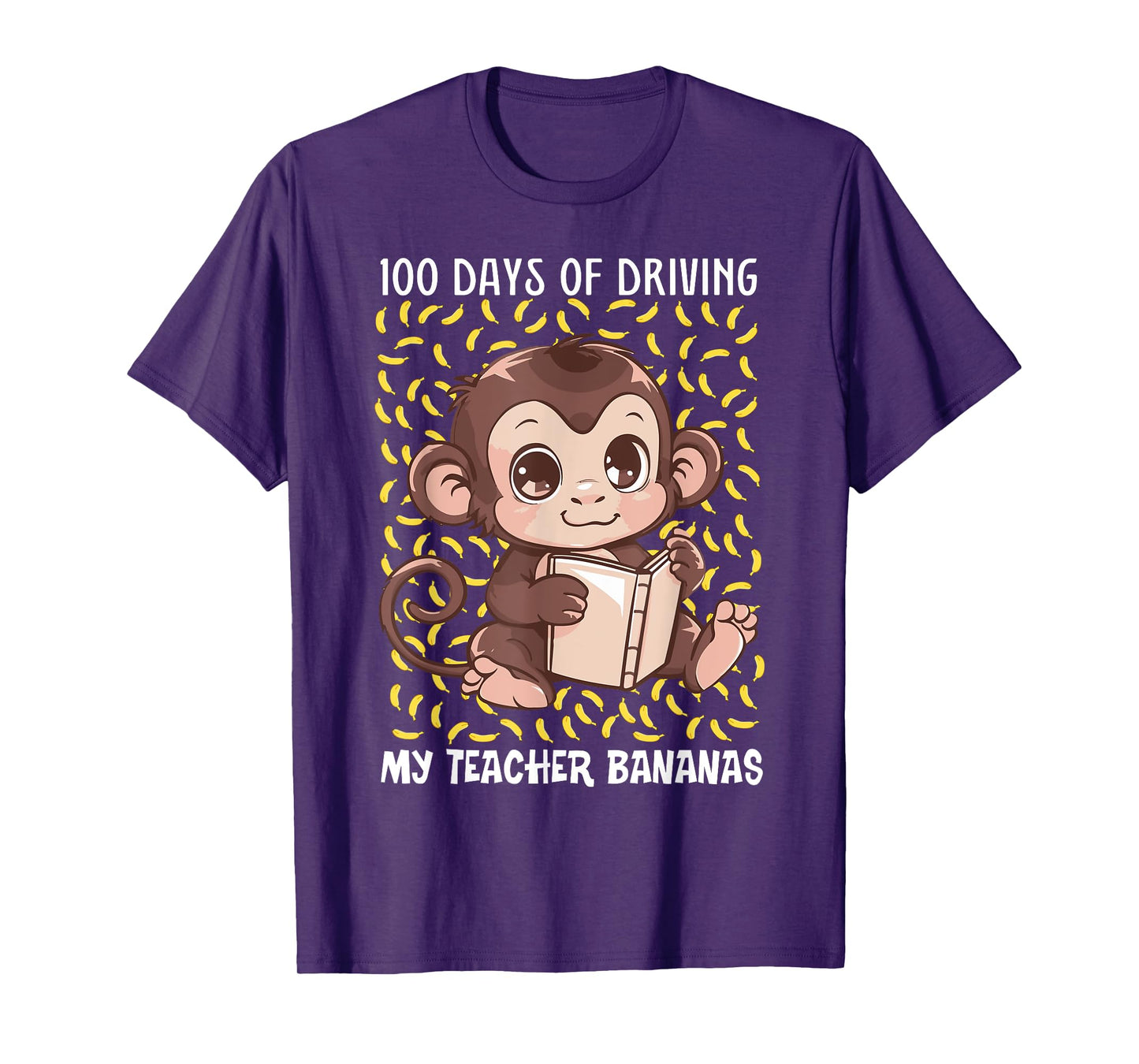 100th Day Of School Bananas Monkey Pun Teacher Student T-Shirt