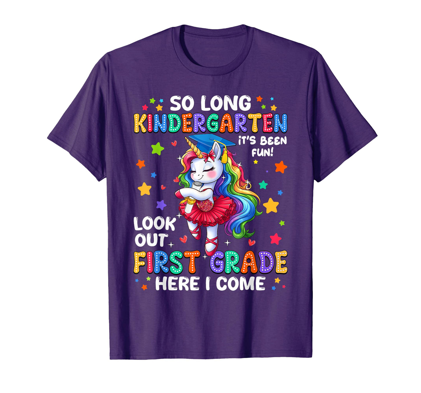 Kindergarten Graduation 2025 Cute Unicorn Girl Graduate Kids T-Shirt