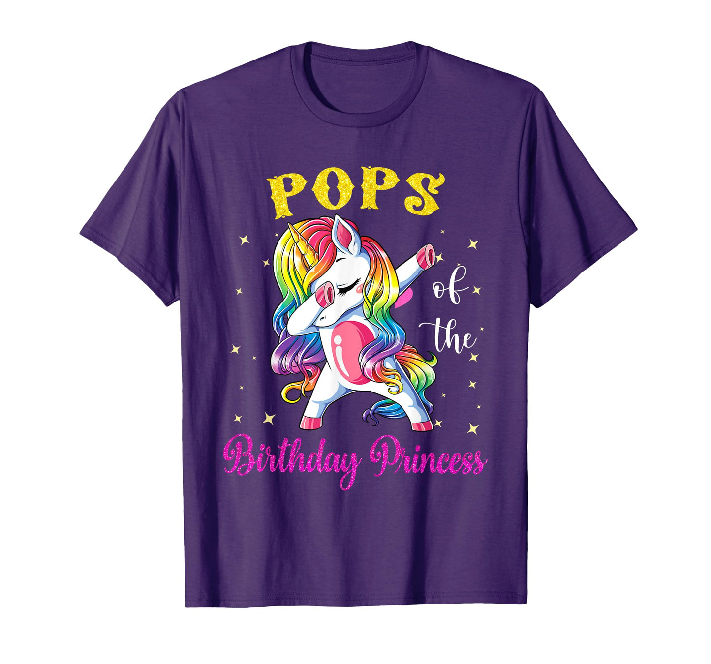 Pops Of The Birthday Unicorn Princess T-Shirt