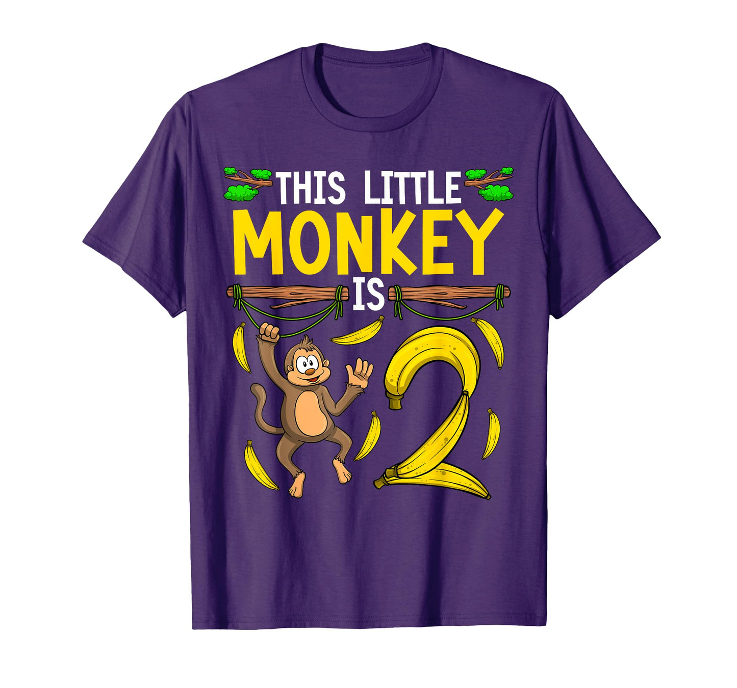Monkey Birthday Shirt 2nd Monkey Theme Party Kids T-Shirt