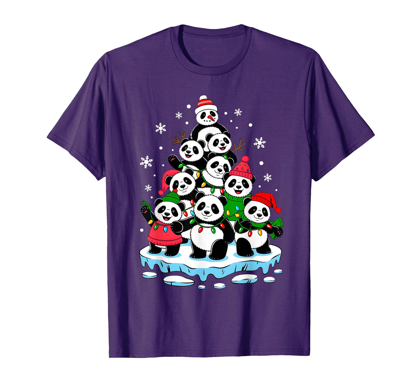 Panda Christmas Tree Panda Lover Xmas Squad Men Women Kids T-Shirt