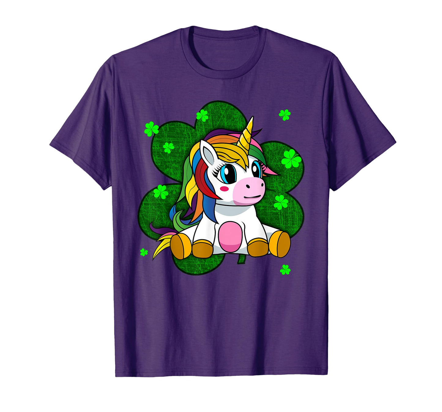 Cute Kids Unicorn Shirt Girls St Patricks Day Shamrock Tee T-Shirt