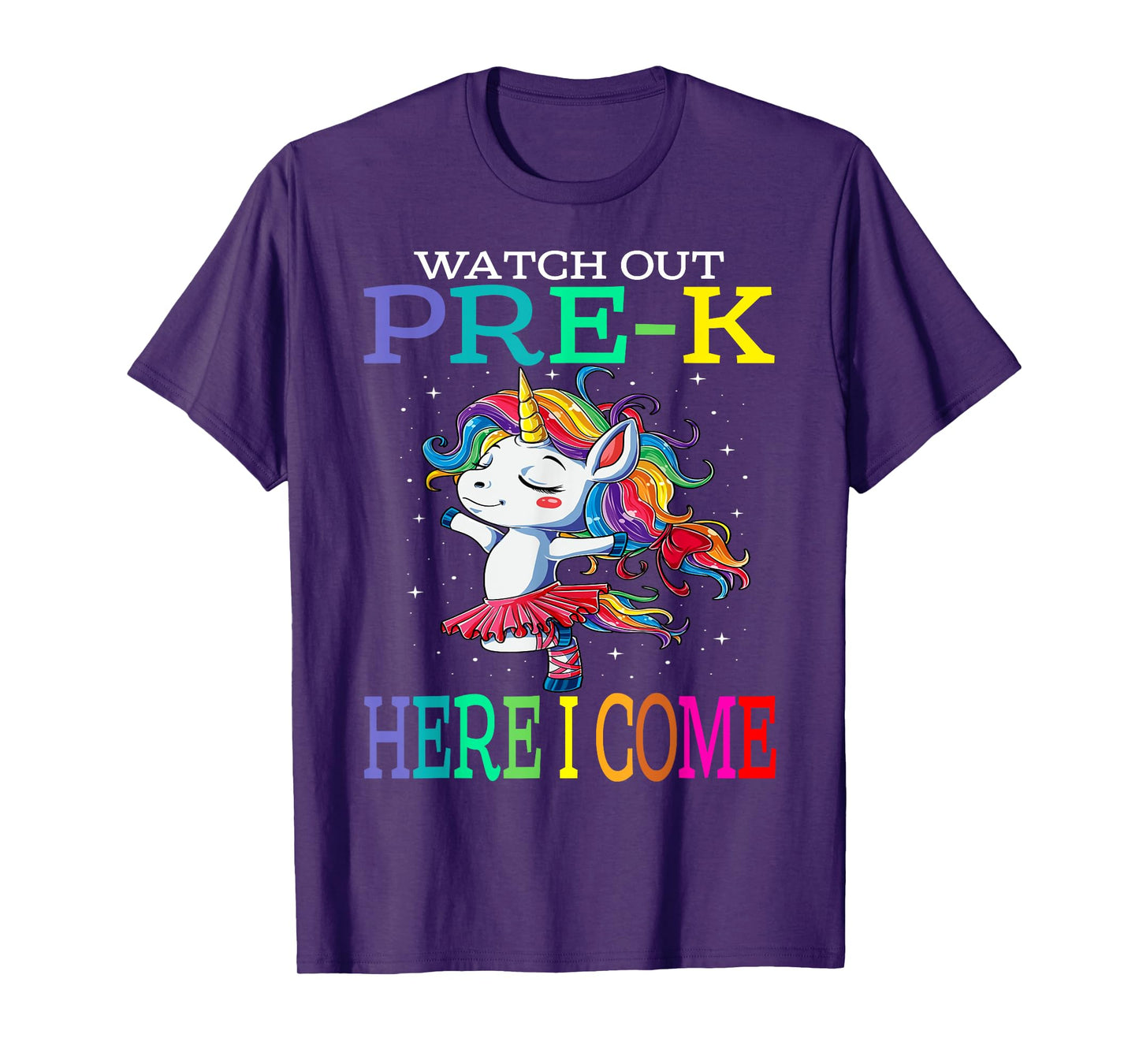 Watch Out Pre-K Here I Come Unicorn Back To School T-Shirt