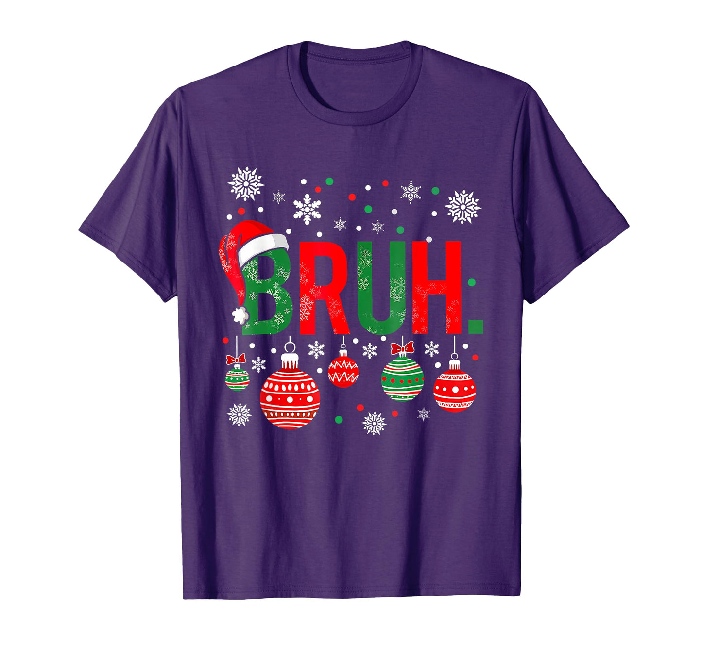 Merry Christmas Bruh Meme Funny Saying Bro Greeting Boys Men T-Shirt