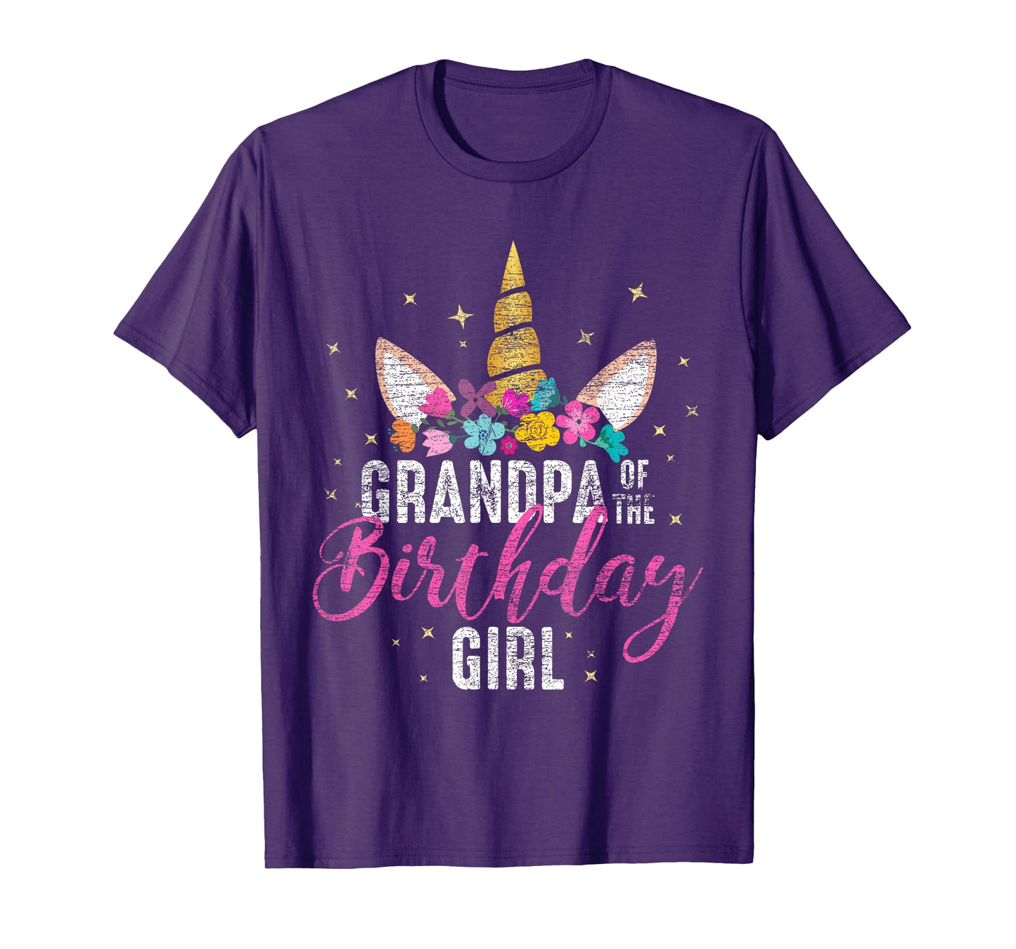 Grandpa Of The Birthday Girl Grandpa Gift Unicorn Birthday T-Shirt