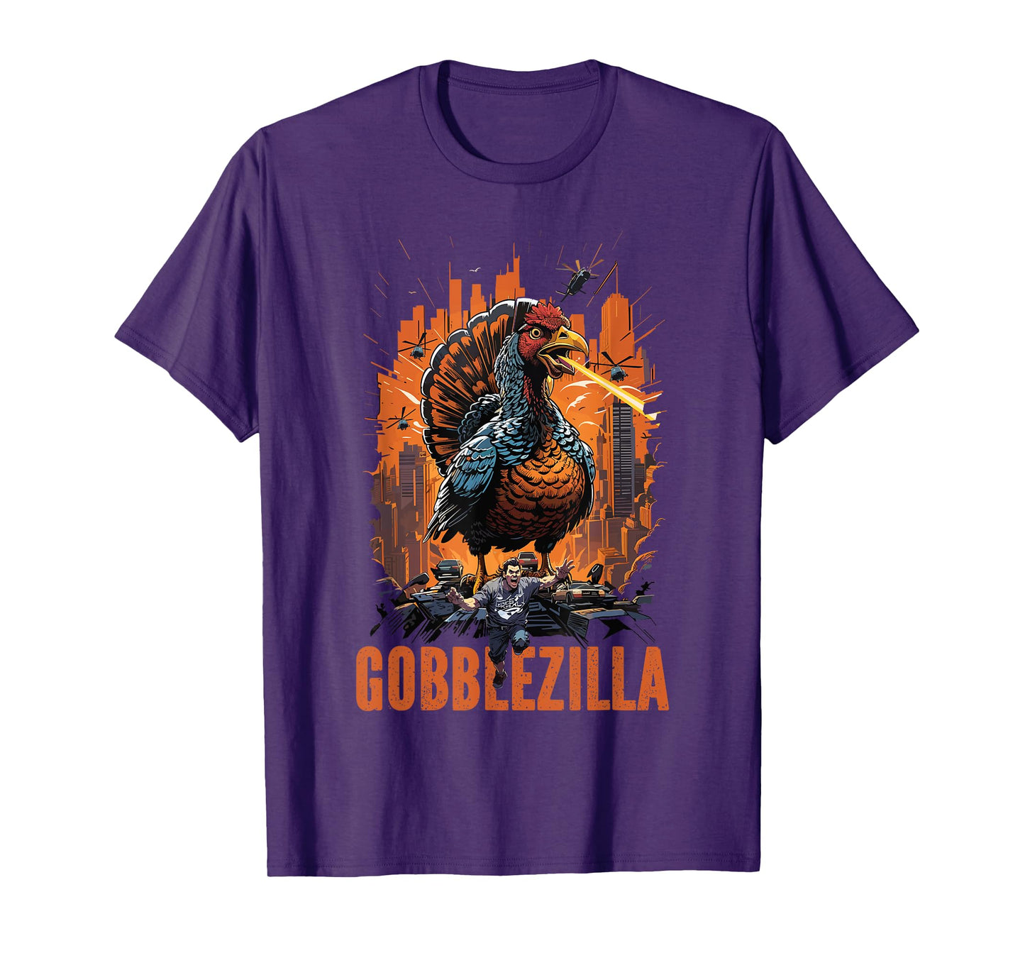 Funny Gobblezilla Angry Turkey Thanksgiving Men Women Teens T-Shirt