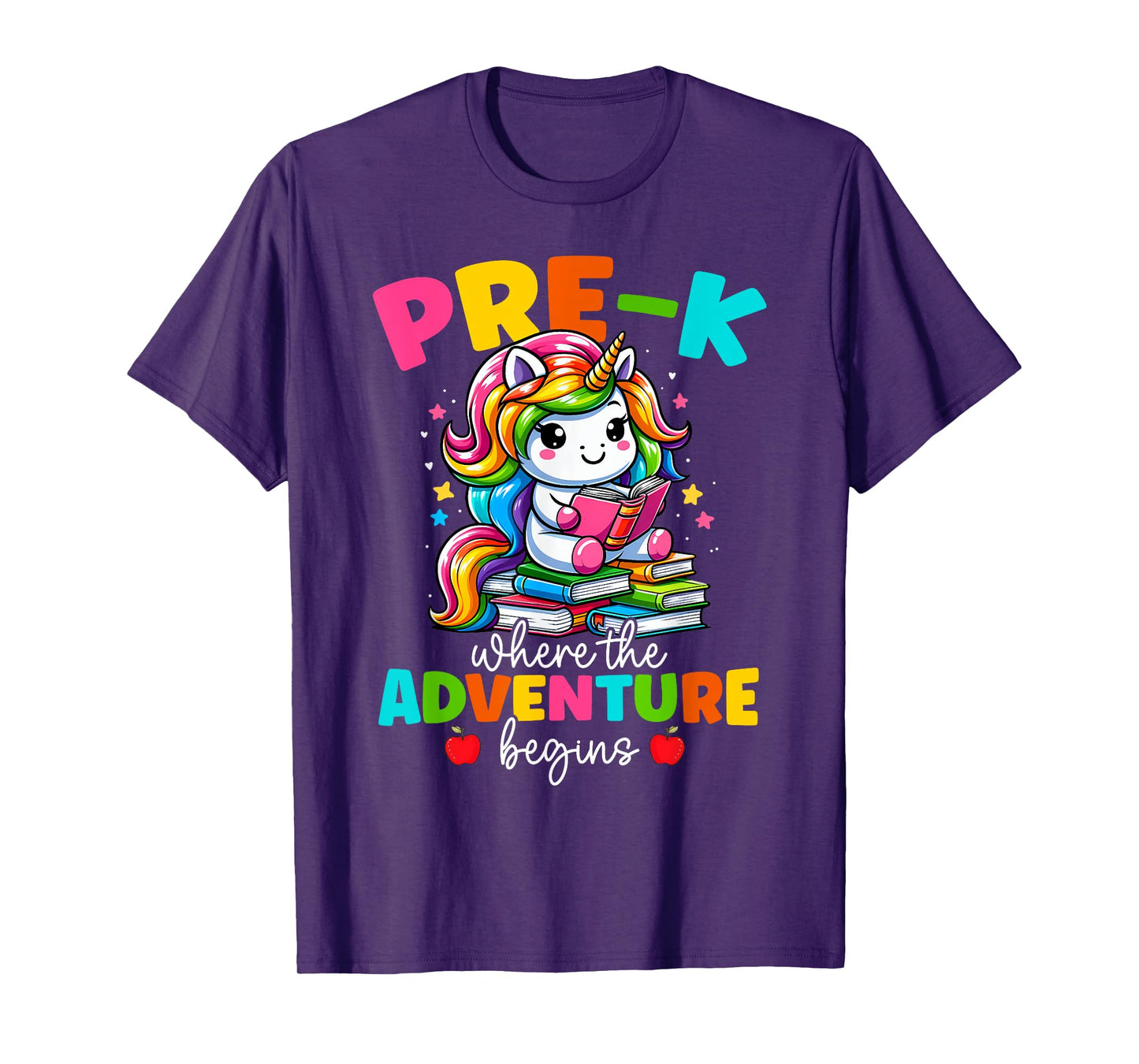 Pre-K Where The Adventure Begins Unicorn Back To School T-Shirt