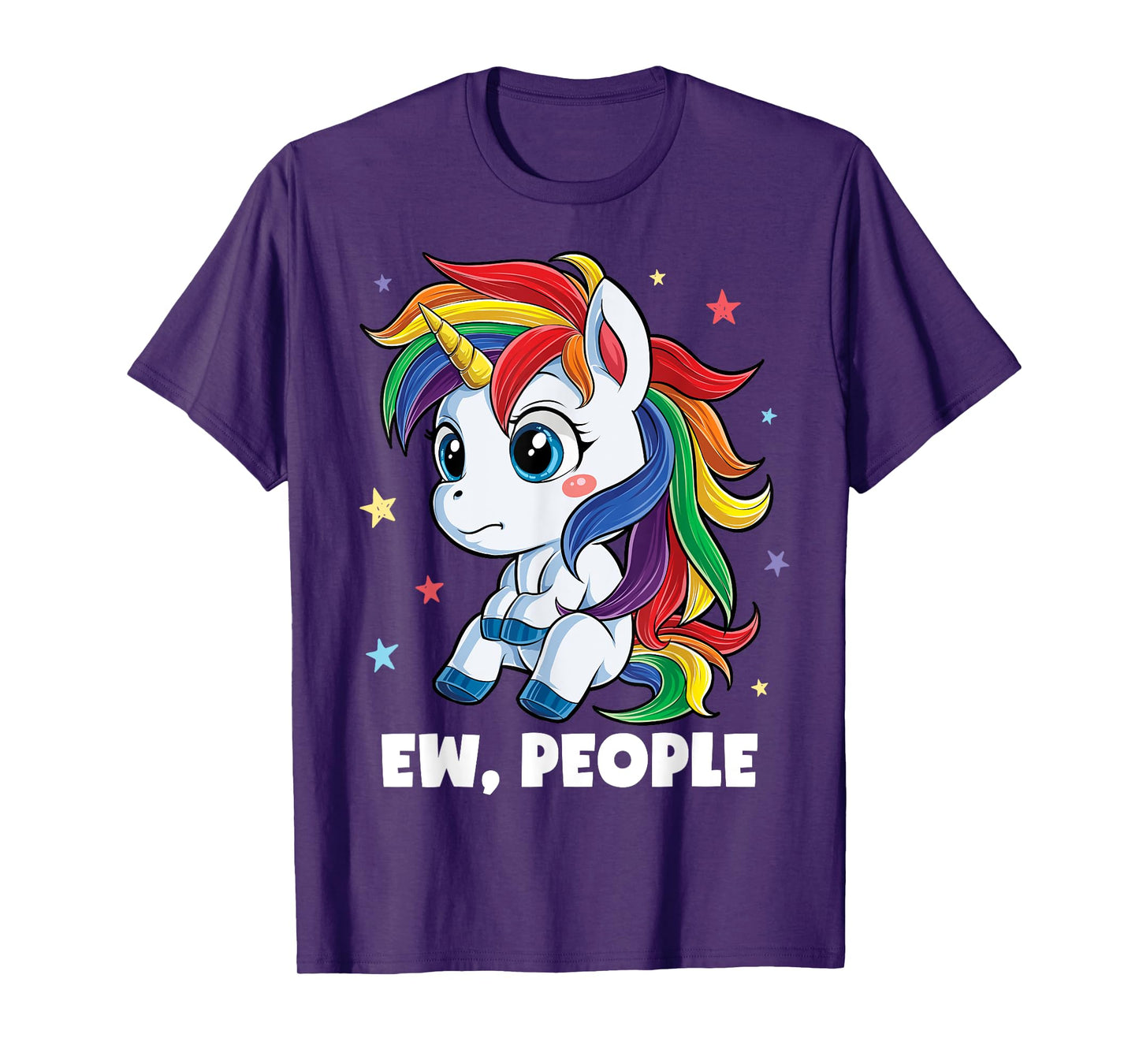 Unicorn Ew People Girls Kids Funny Rainbow Unicorns T-Shirt