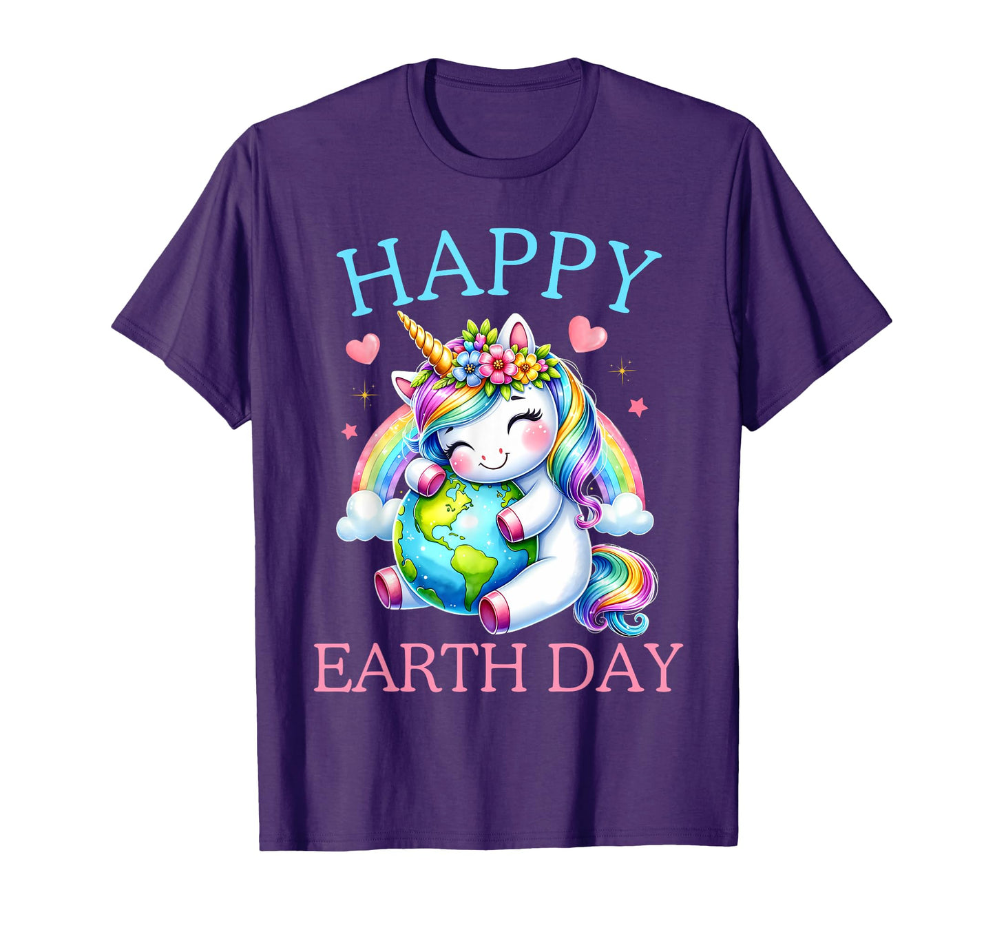 Cute Unicorn Happy Earth Day Groovy Women Men Kids T-Shirt