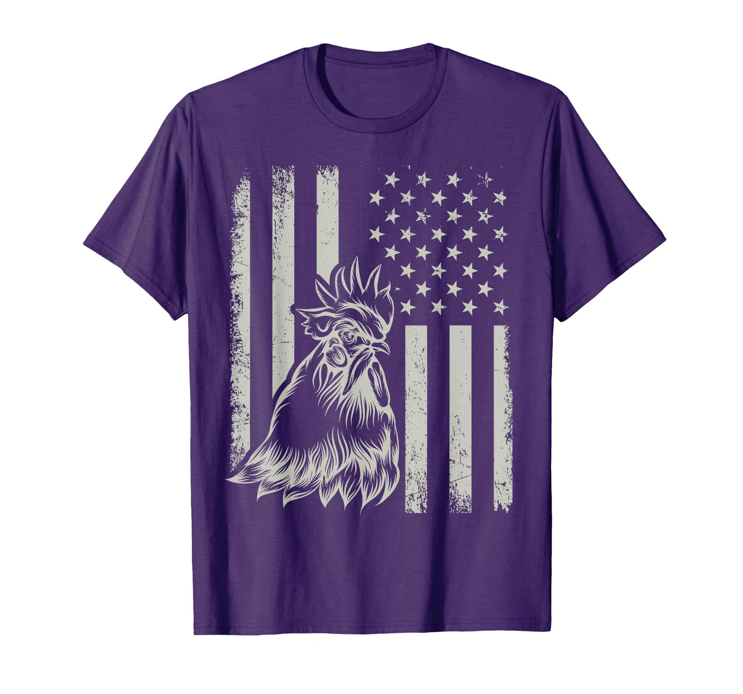 Proud Patriotic Chicken Rooster Farmer Lover American Flag T-Shirt